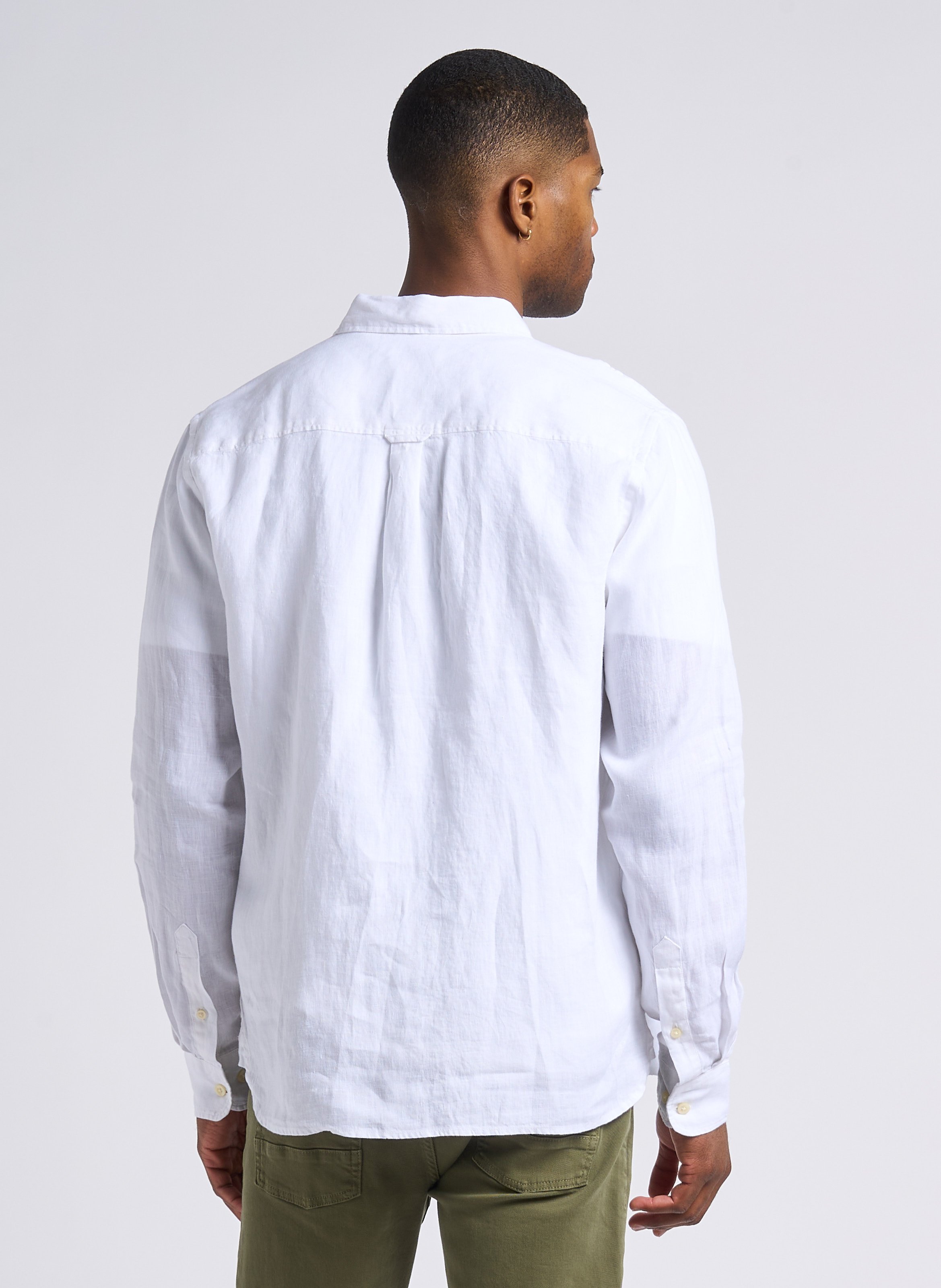 Regular-Fit-Hemd aus Leinen KNOWLEDGE COTTON APPAREL Weiss