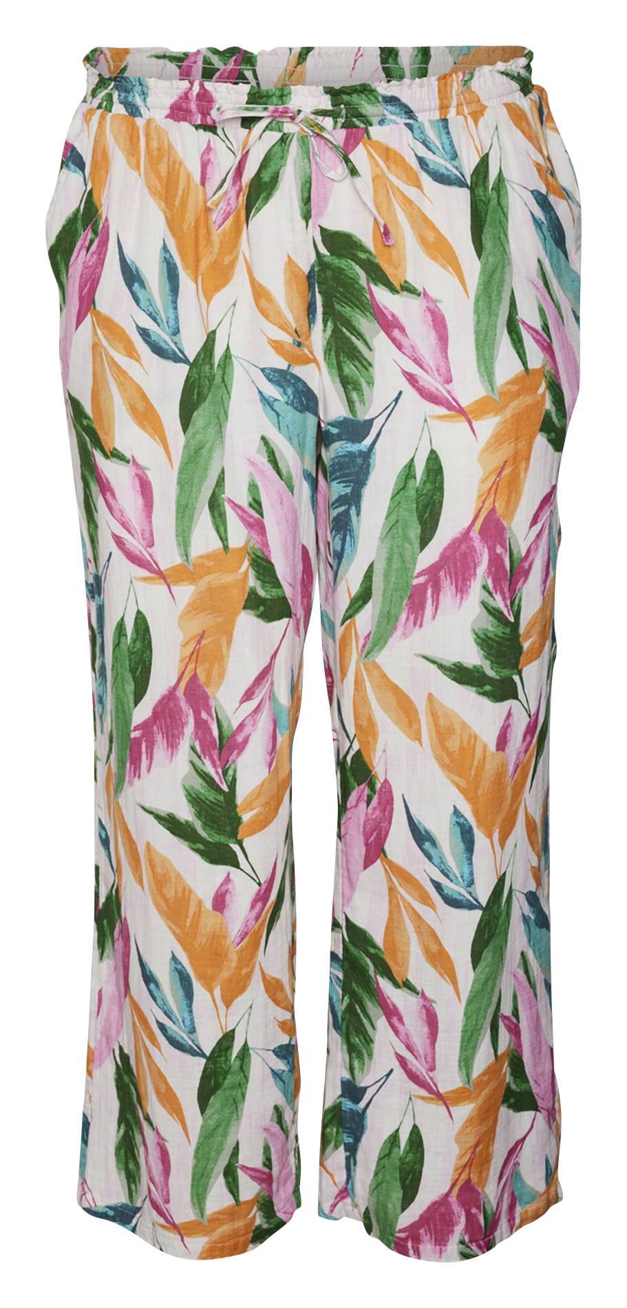 Pantalon droit imprimé en coton VERO MODA CURVE Rose