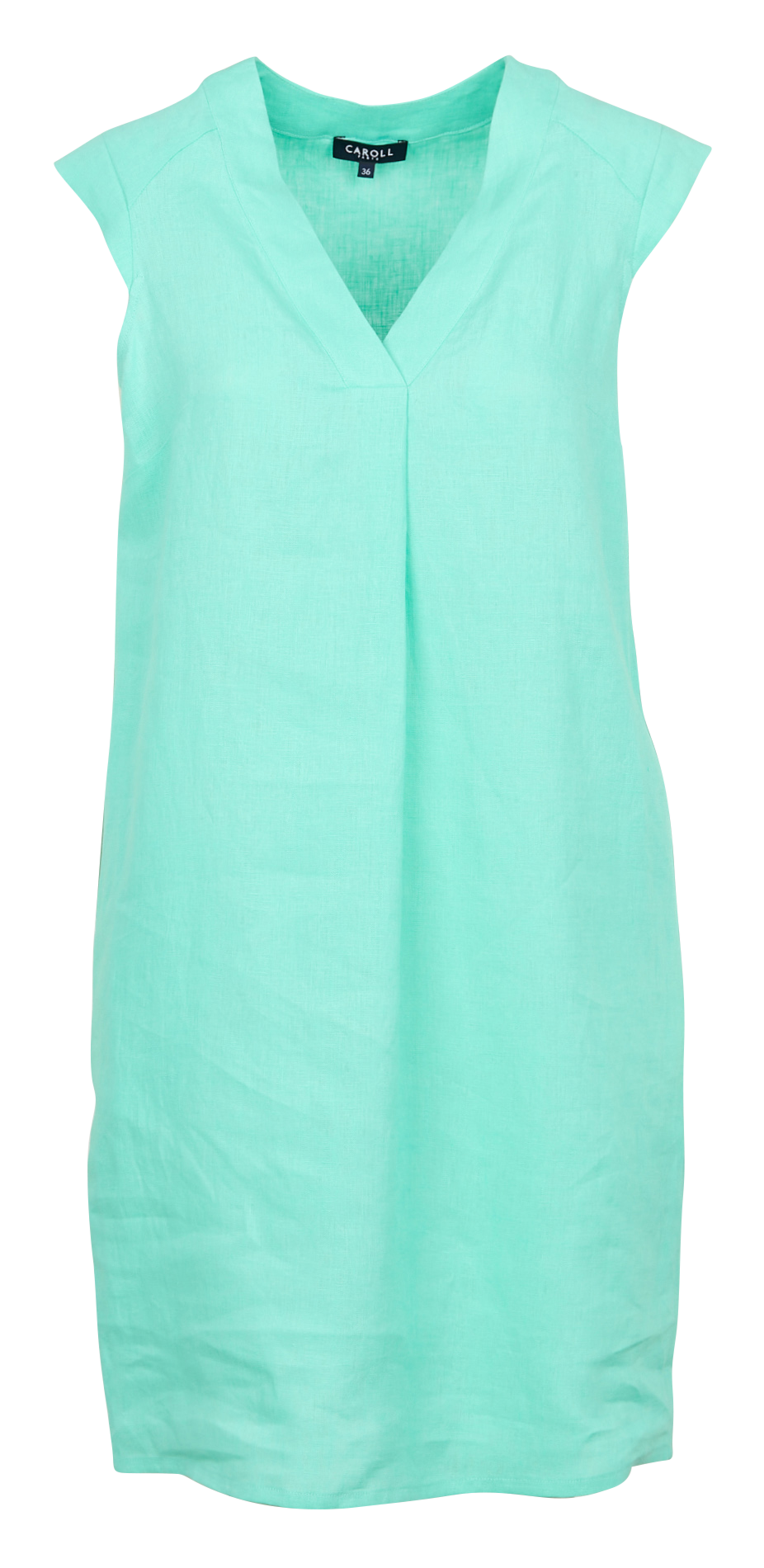 Robe courte col v en lin Rk070-Pamela Menthe Caroll Femme