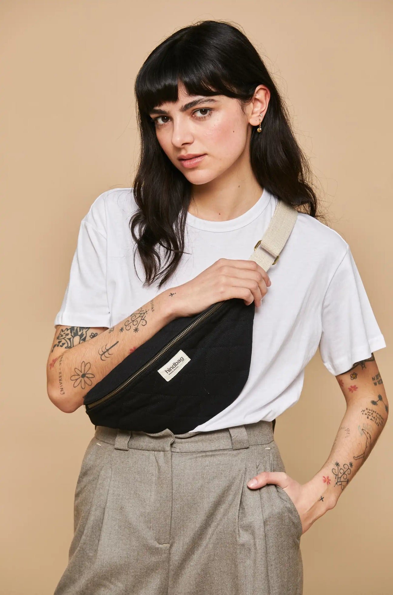 Cotton waist bag HINDBAG Black