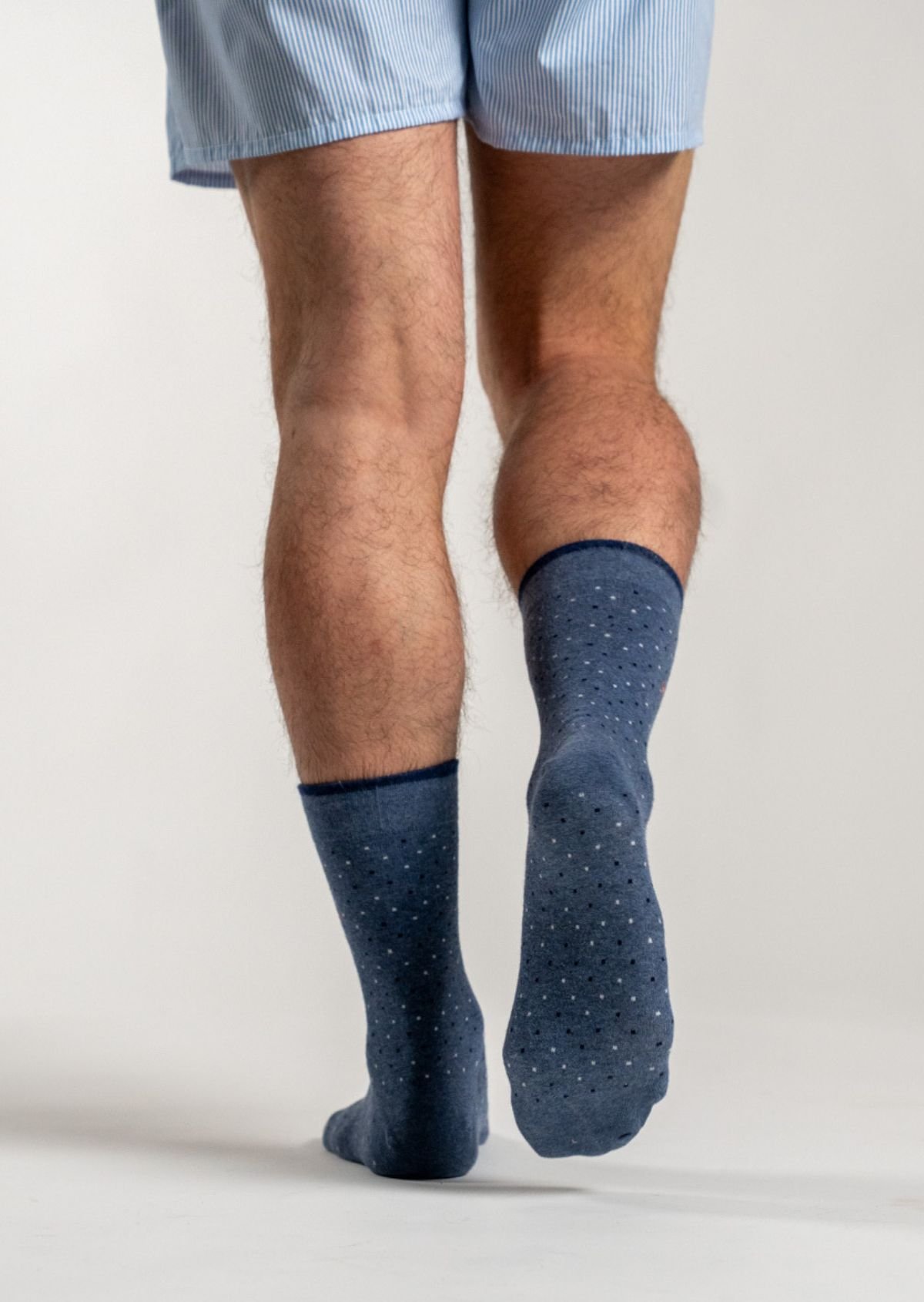 Combed cotton socks with polka dots BILLYBELT Blue