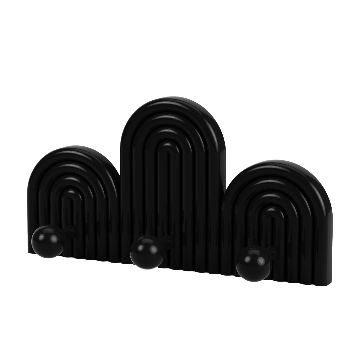 Three-hook metal coat hanger POTIRON PARIS Black