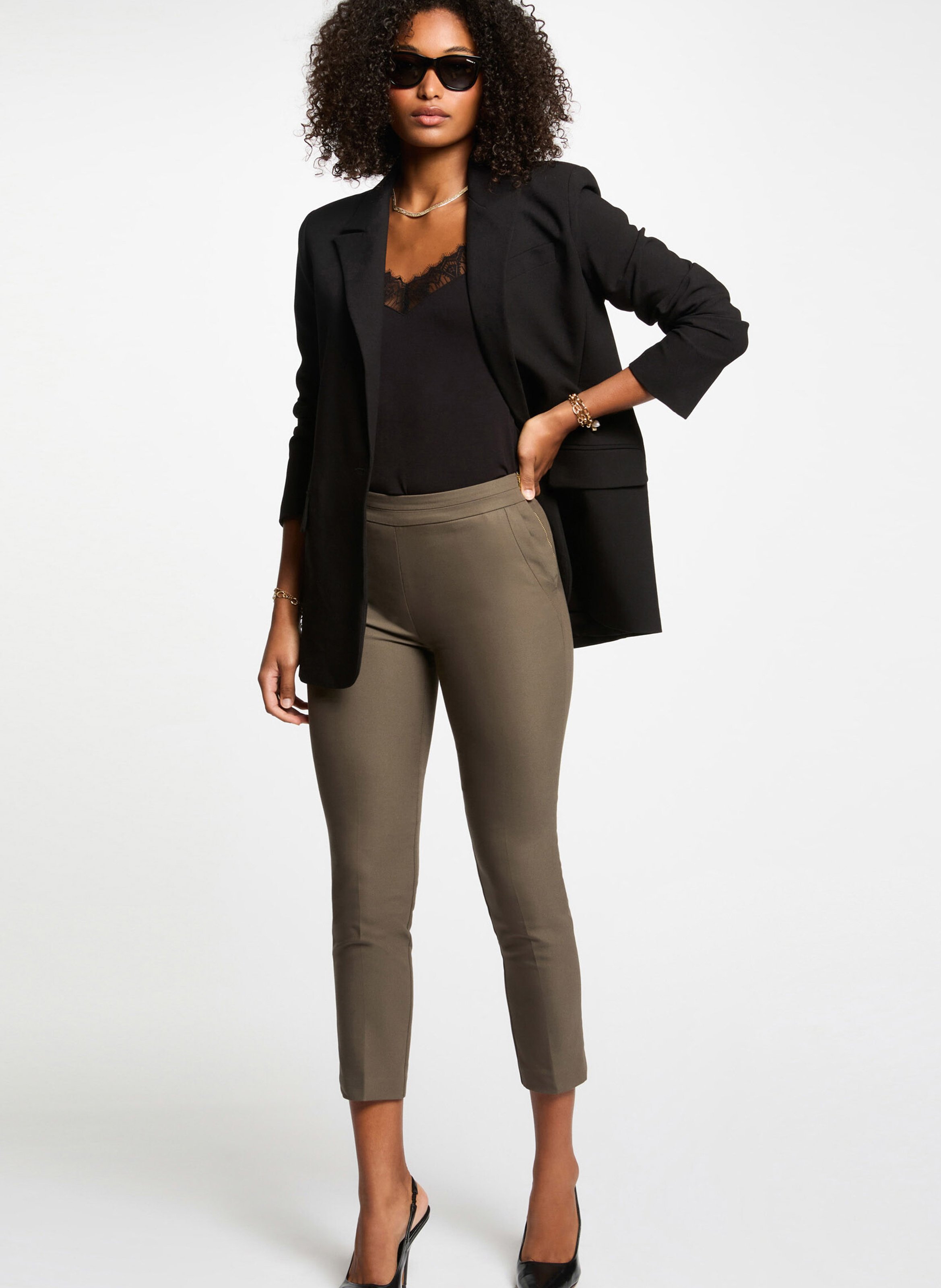 Slim fit 7/8e broek MORGAN Groen