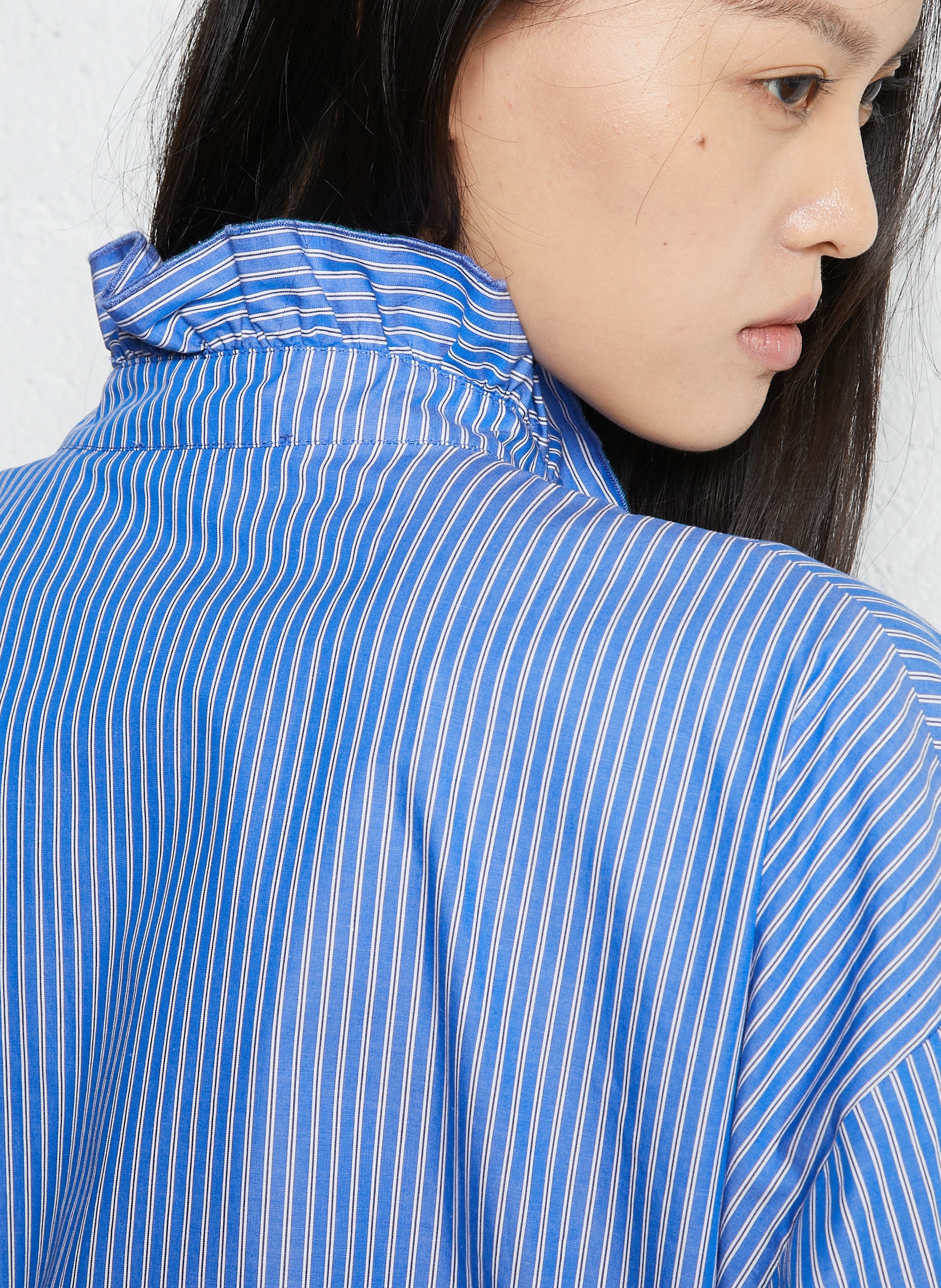 Oversized, gestreepte katoenen blouse SUZIE WINKLE Blauw