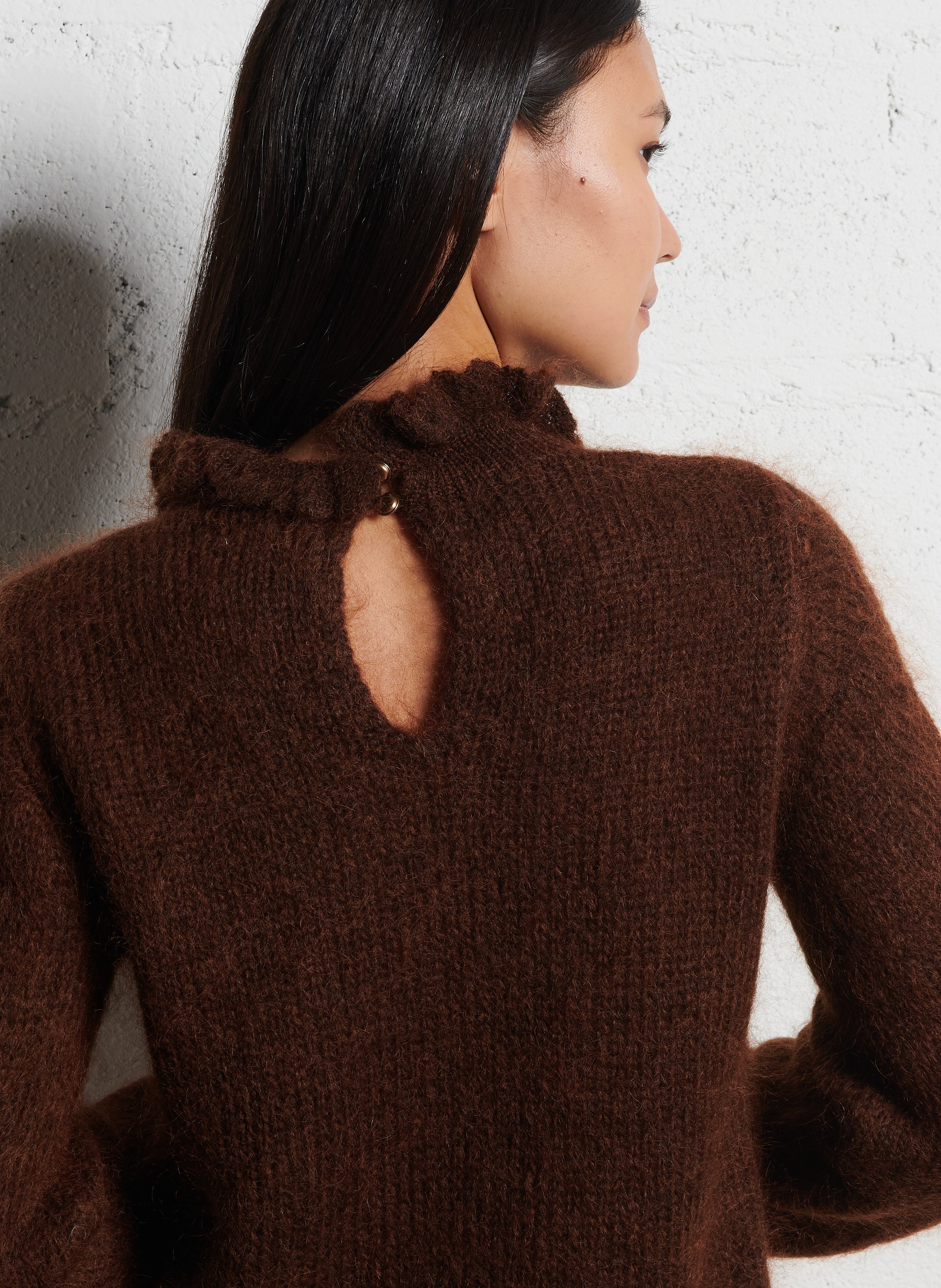 Straight-cut knit sweater LOUISE MISHA Brown