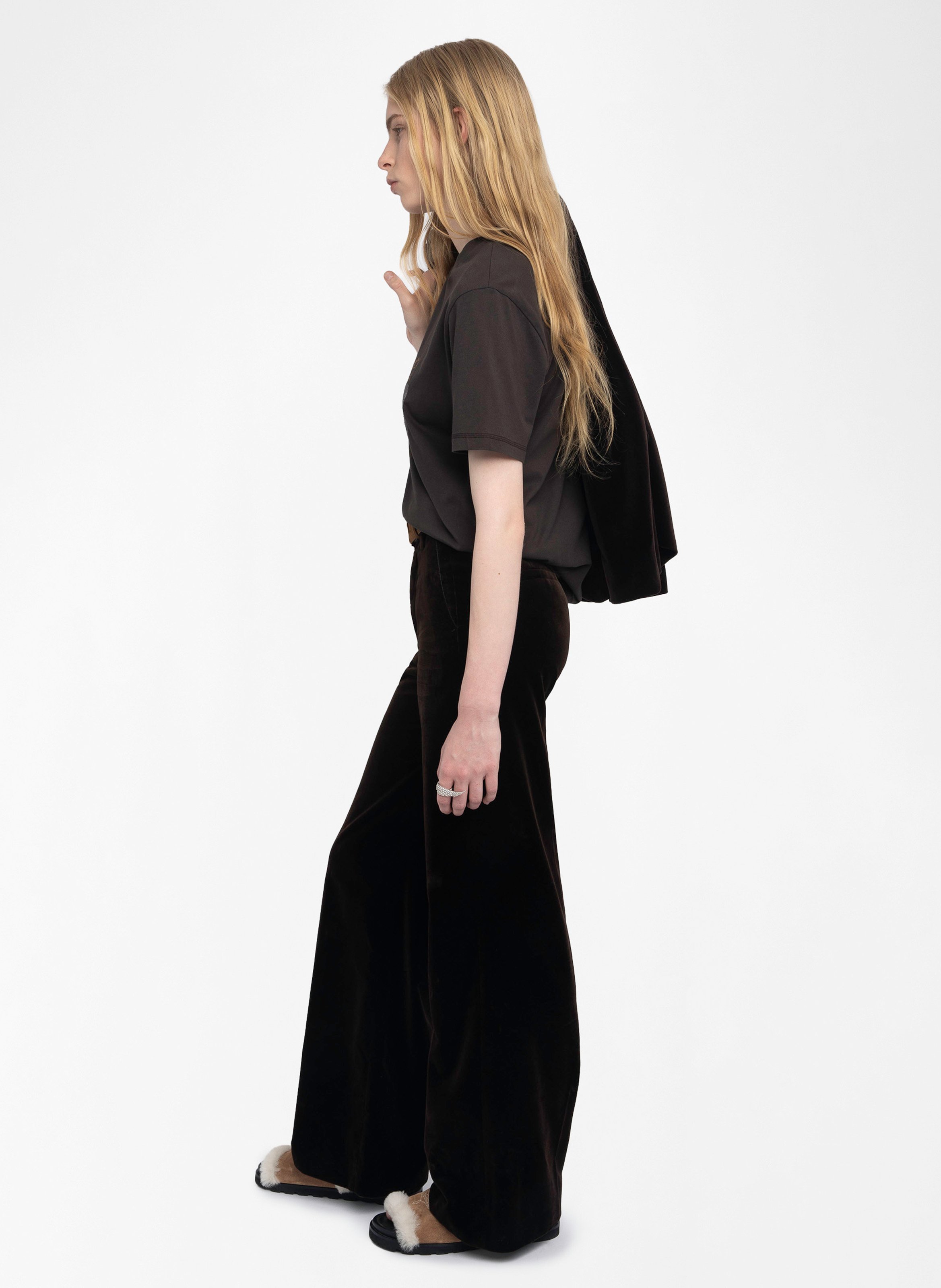 T-shirt oversize à motifs en coton ZADIG&VOLTAIRE Marron