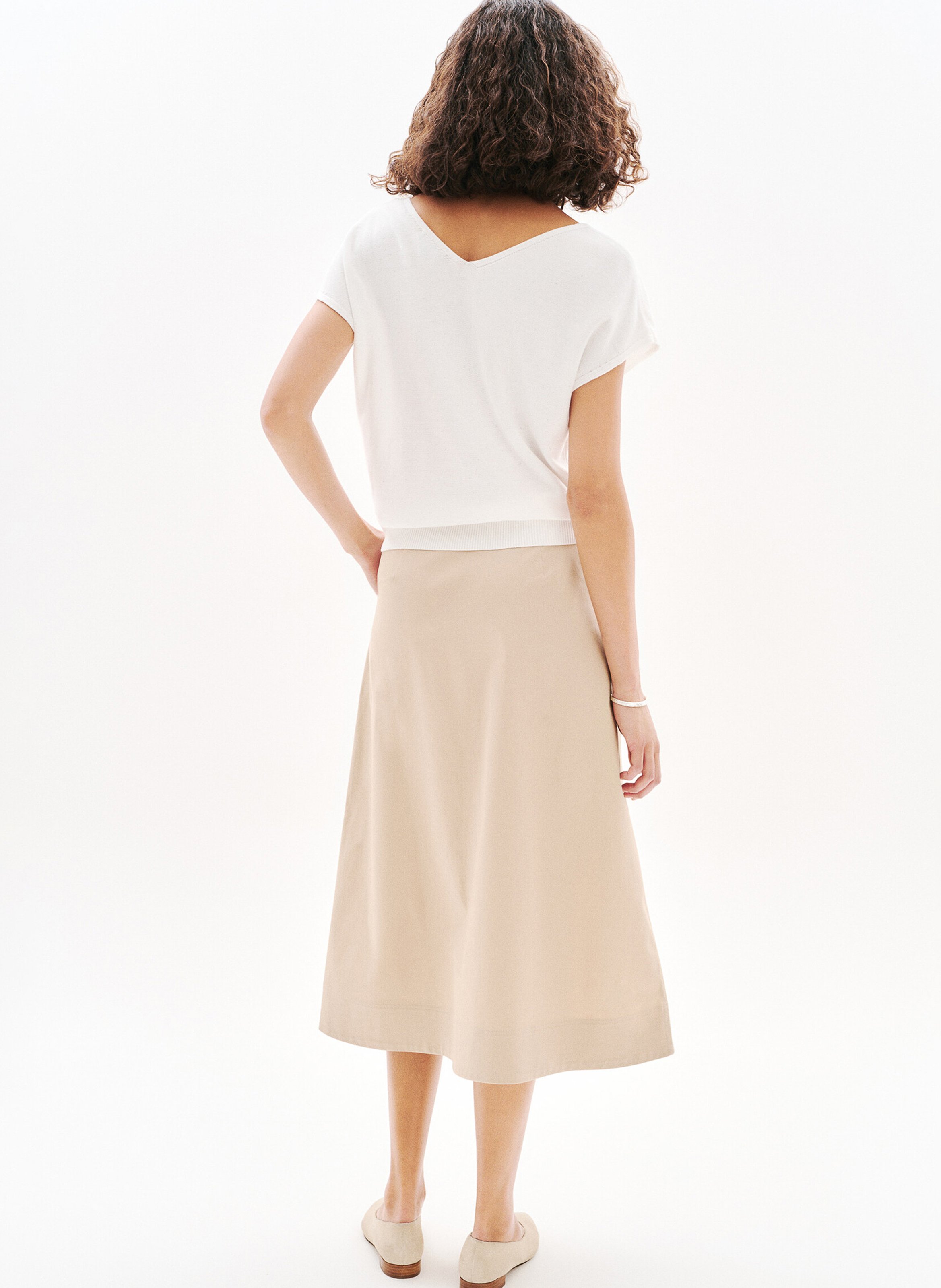 Straight cotton sweater CAROLL White