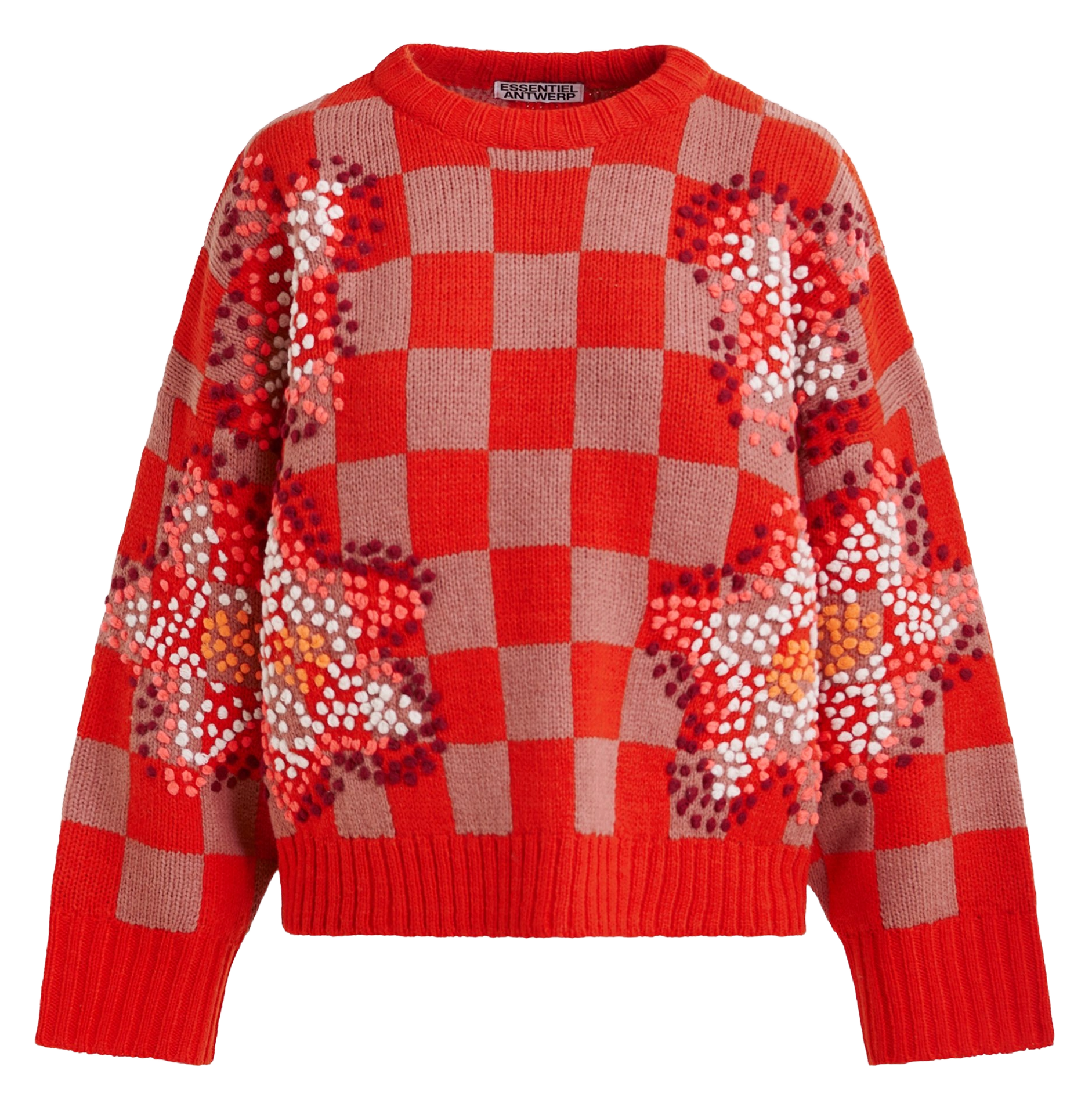 Pull droit col rond en laine mélangée ESSENTIEL ANTWERP Rouge