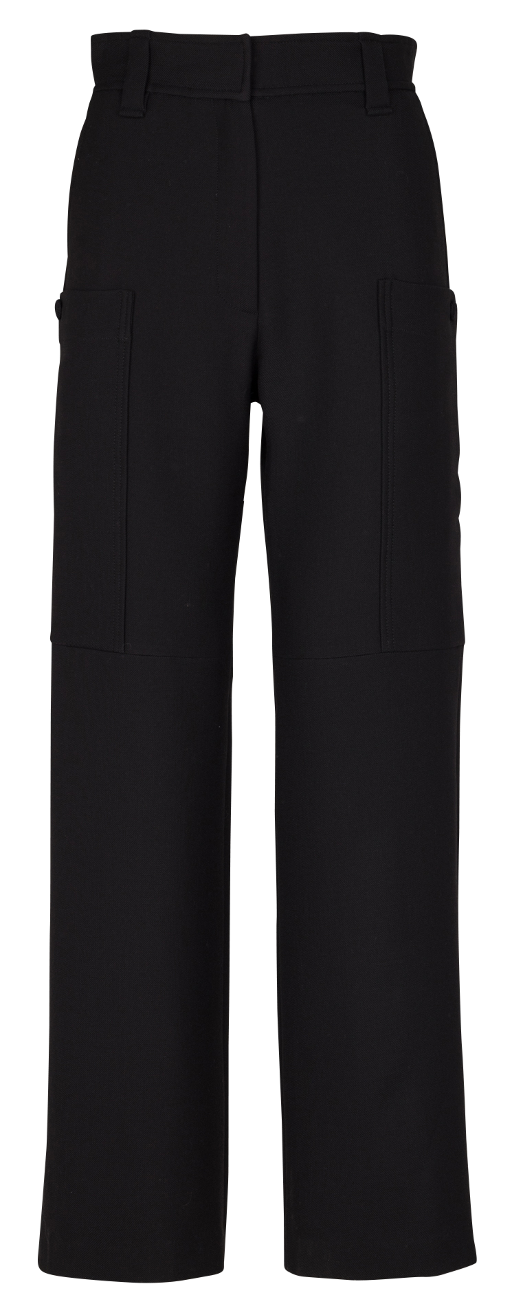 Pantalon large taille haute en laine mélangée MARGAUX LONNBERG Noir