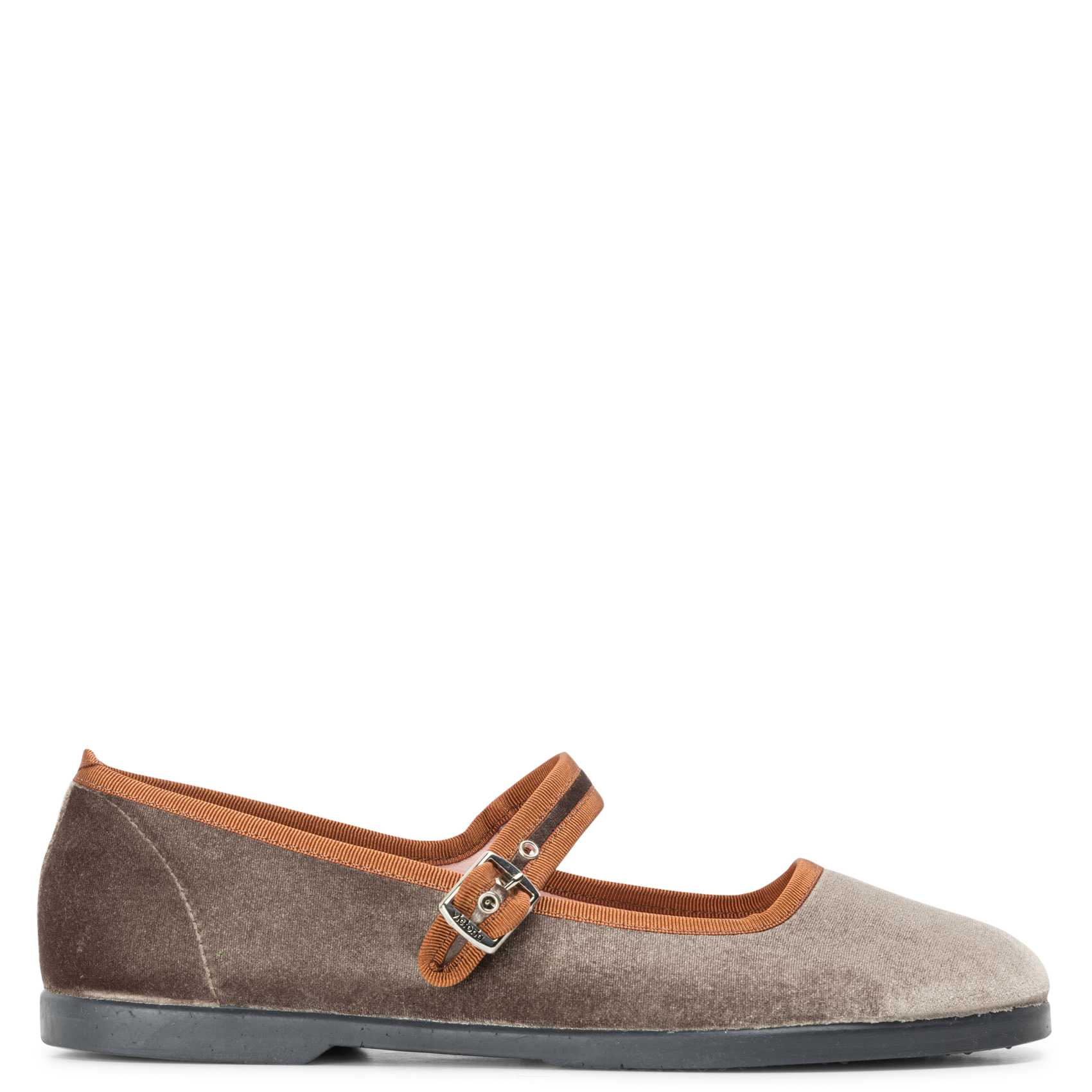 Velour ballet pumps VICTORIA Khaki