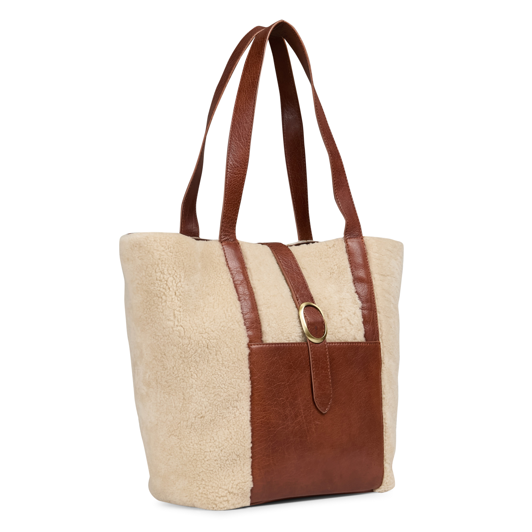 Sac week-end en fourrure bouclette MAISON 123 Blanc