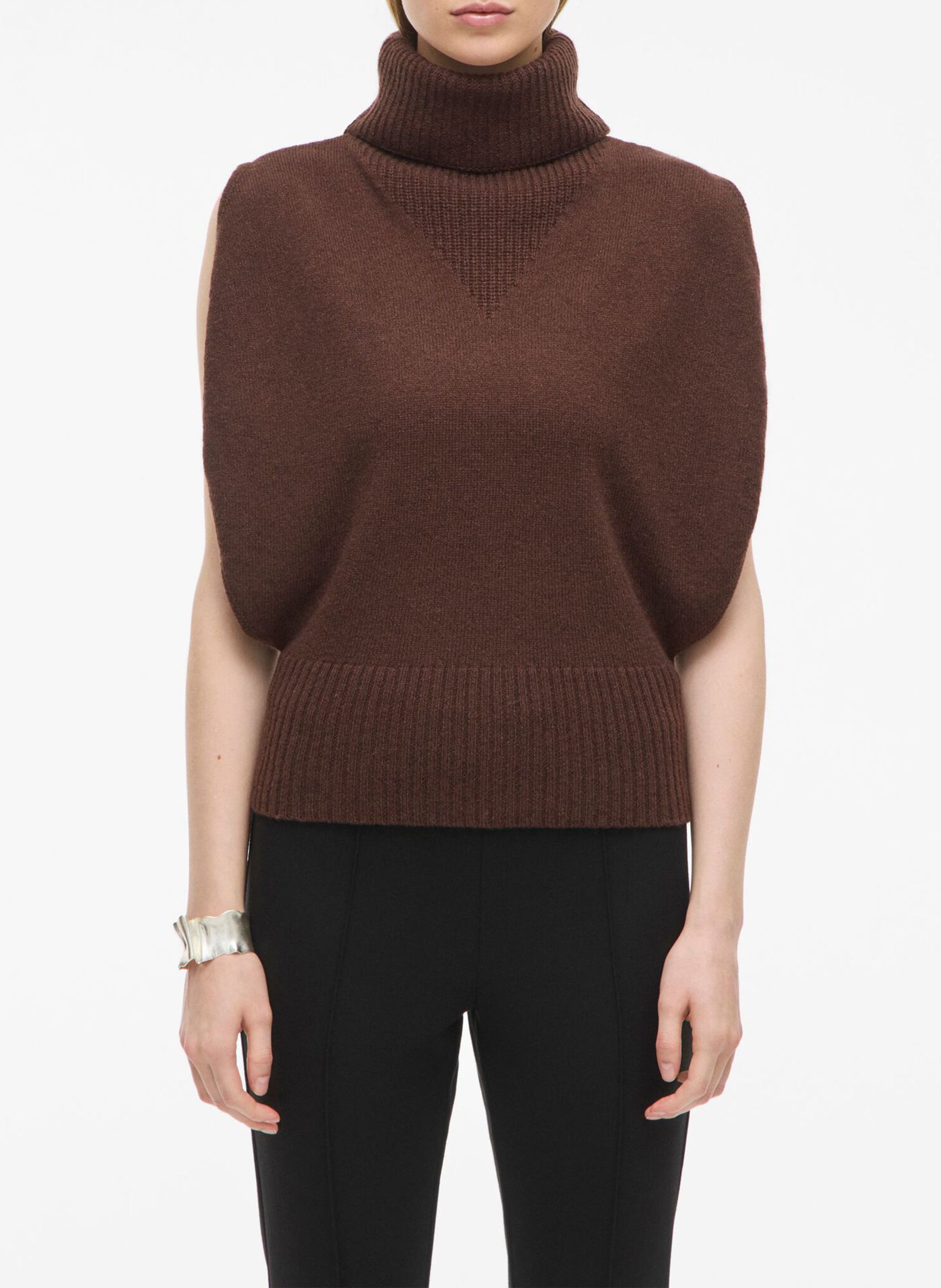 Wool-blend turtleneck sweater ROUGE EDIT Brown