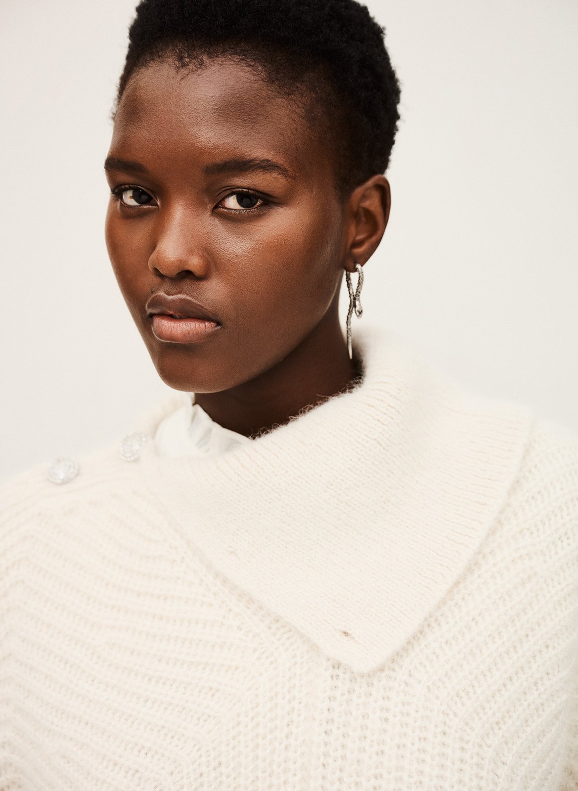 Pull col roulé en laine mélangée BA&SH Beige