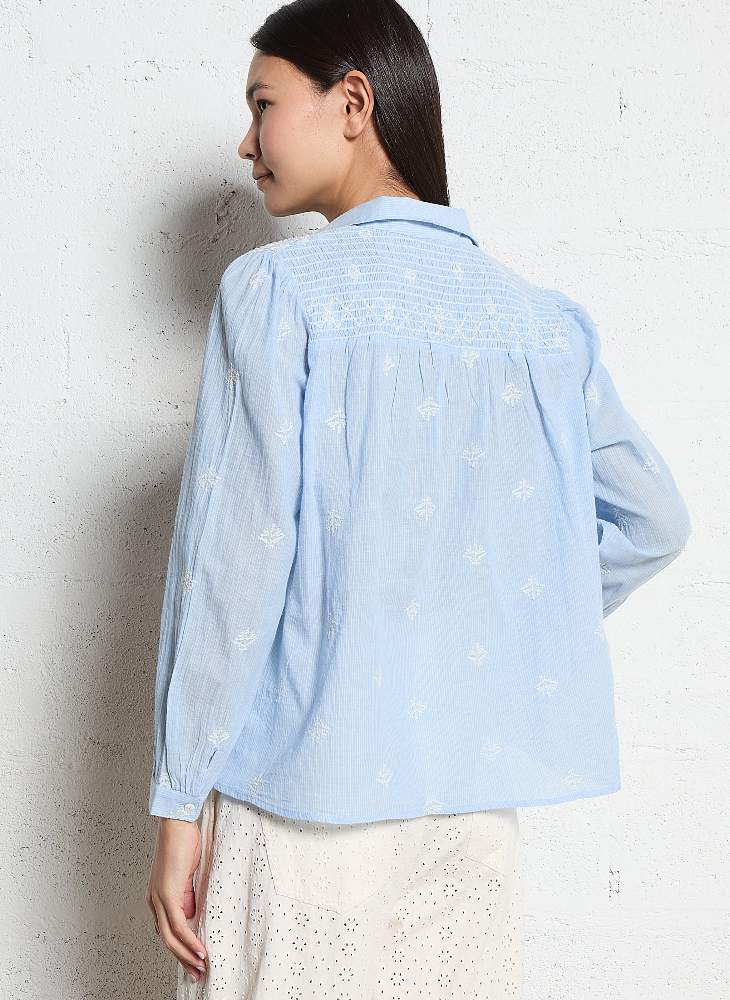 Baumwoll-Bluse MAISON HOTEL Blau