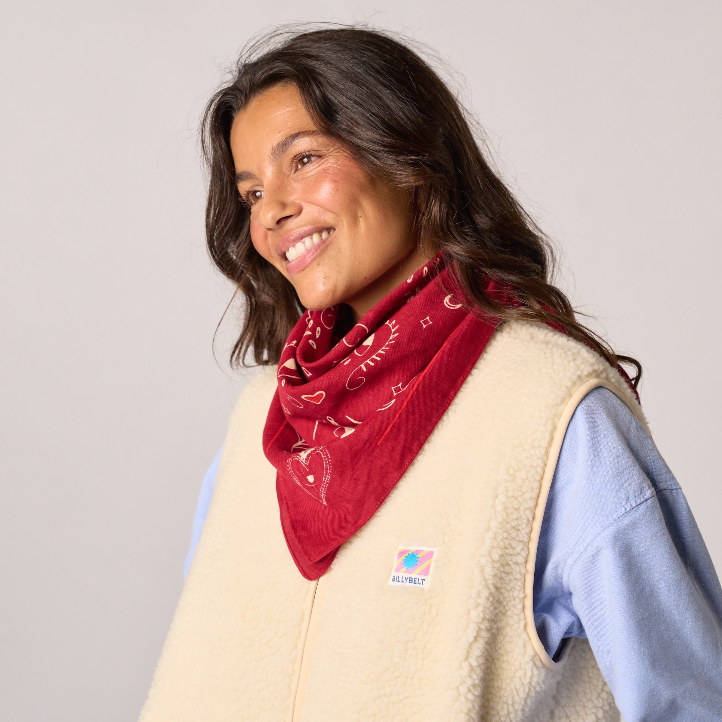 Small organic cotton scarf Lise BILLYBELT Red