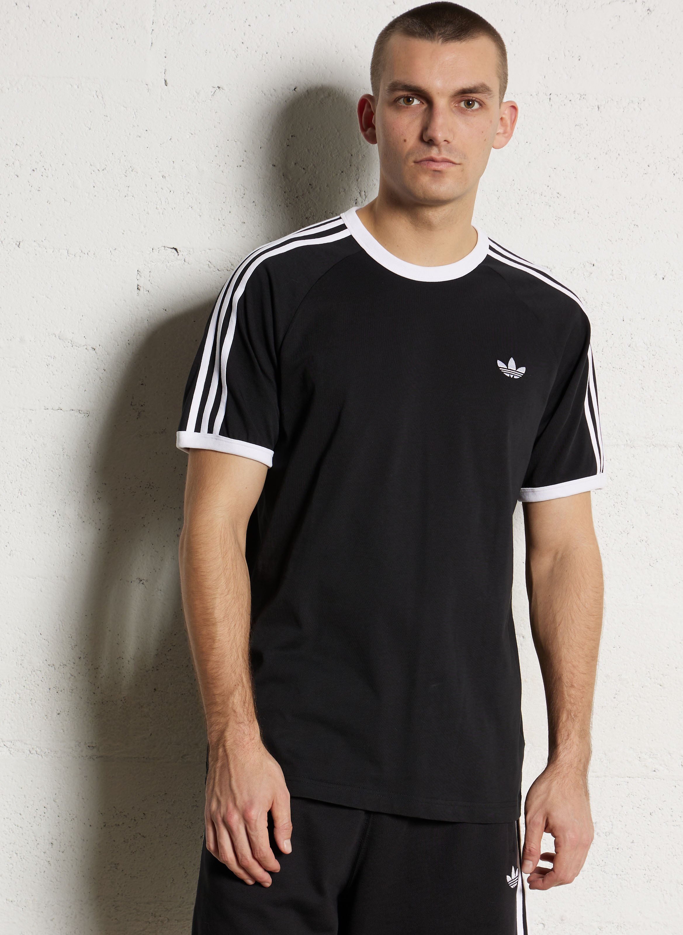 Effen T-shirt ADIDAS Zwart