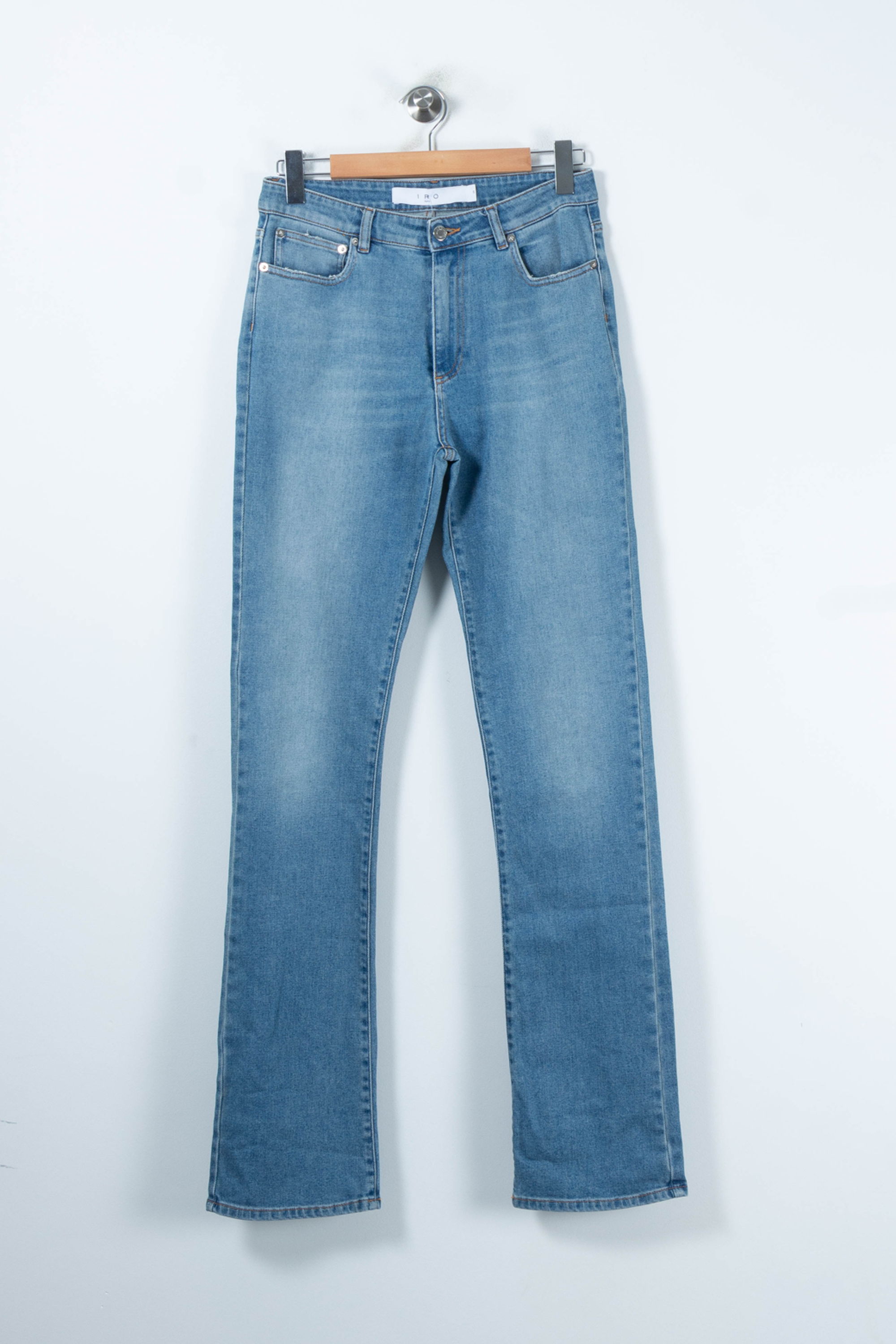 Cropped slim jeans with studs IRO - Seconde Main Blue