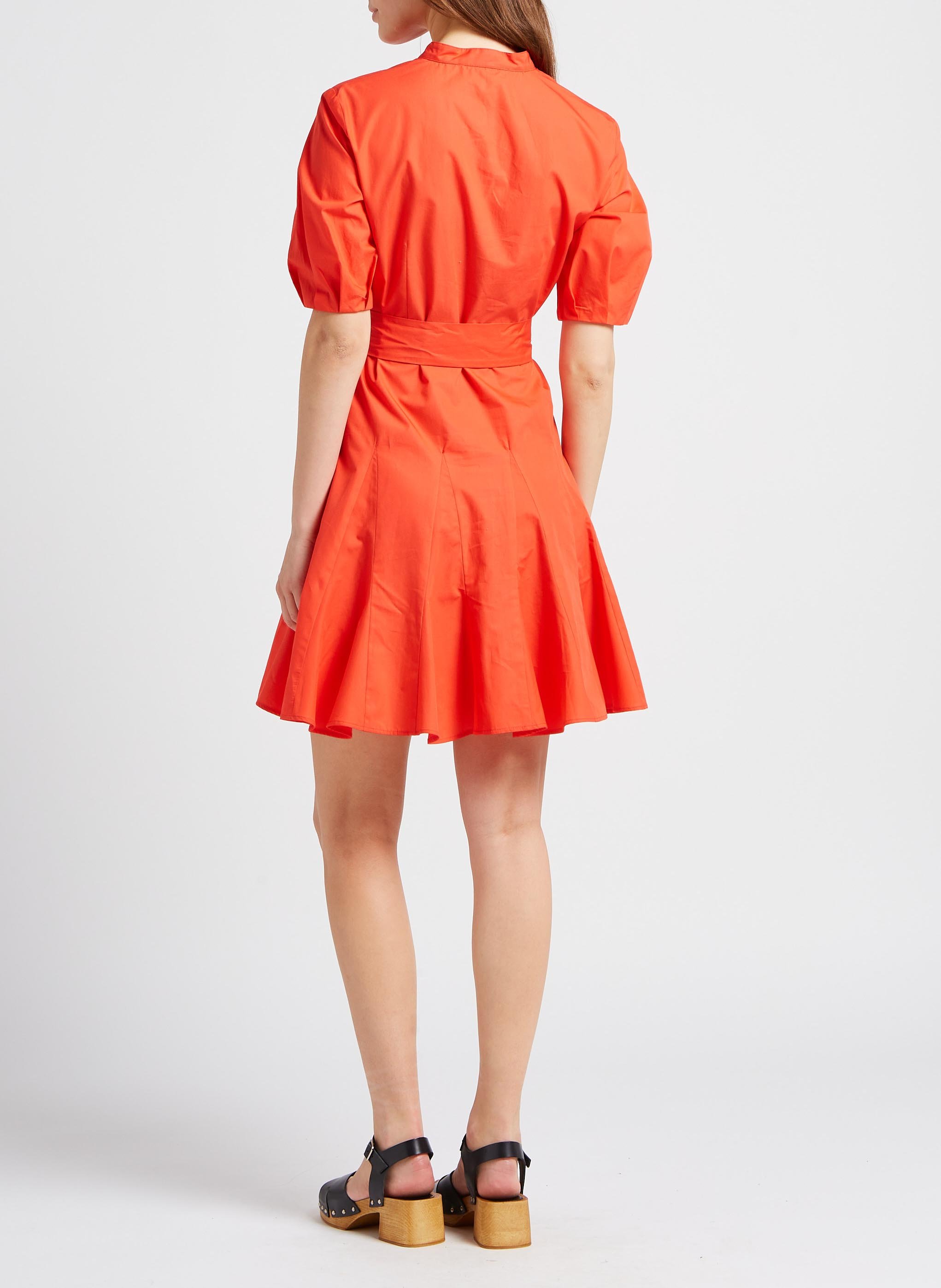 Robe courte col rond en coton  PENNYBLACK Rouge