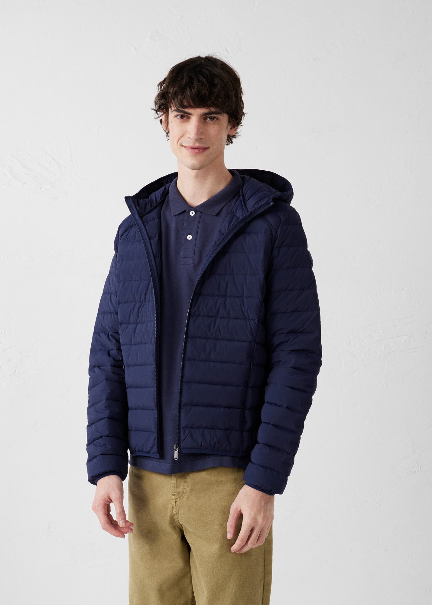 Frantz Stretch Lightweight Hooded Puffer Coat JOTT Blue