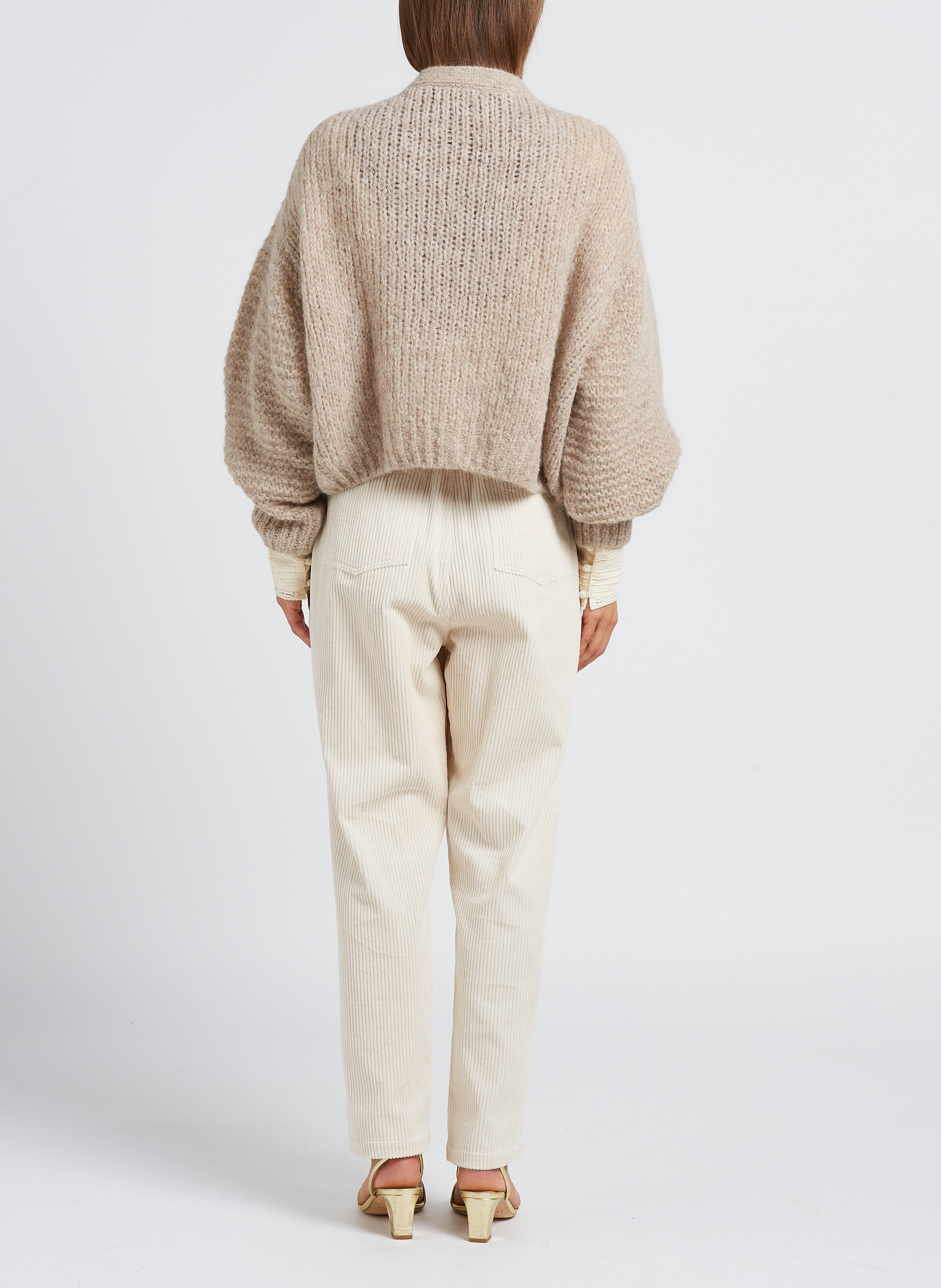 Cotton carrot pants MES DEMOISELLES Beige