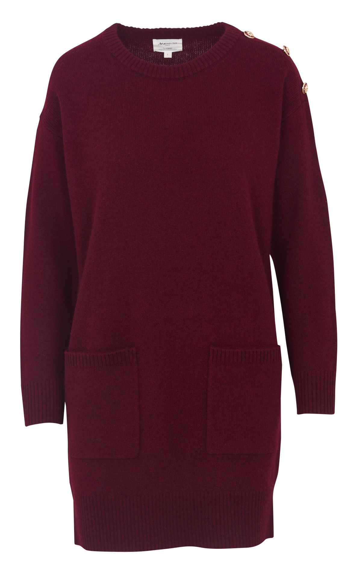 Short round-neck wool dress MAISON 123 Red