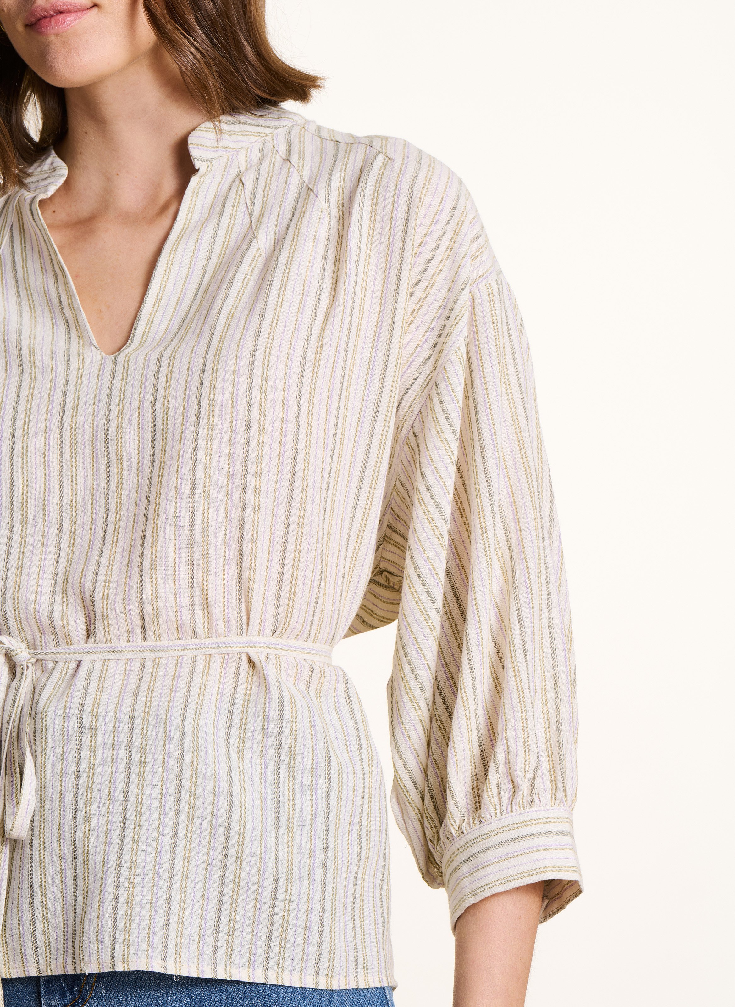 Top met tuniekhals en bloemenprint LA FEE MARABOUTEE Violet