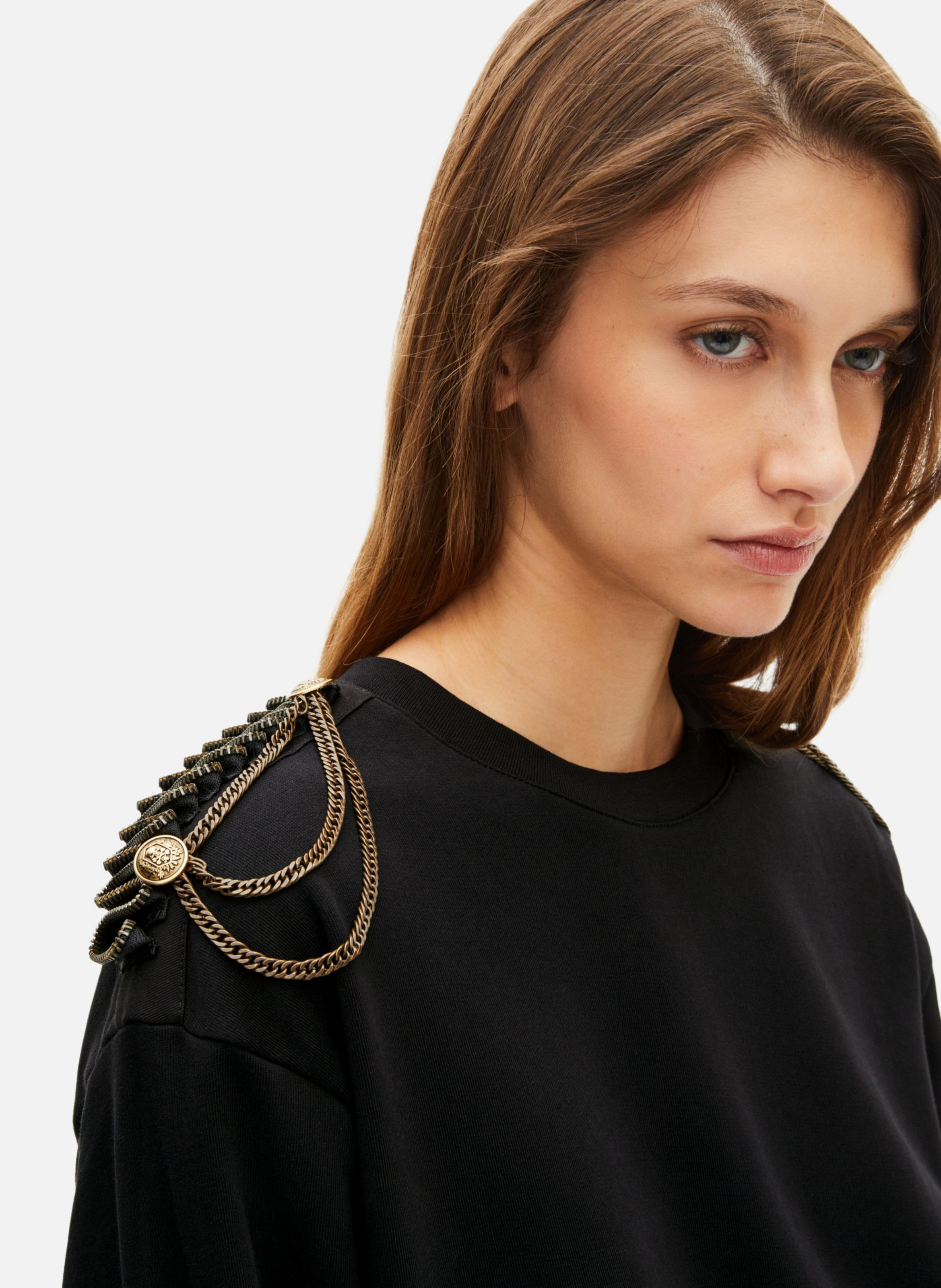 Sweatshirt with chains THE KOOPLES Black