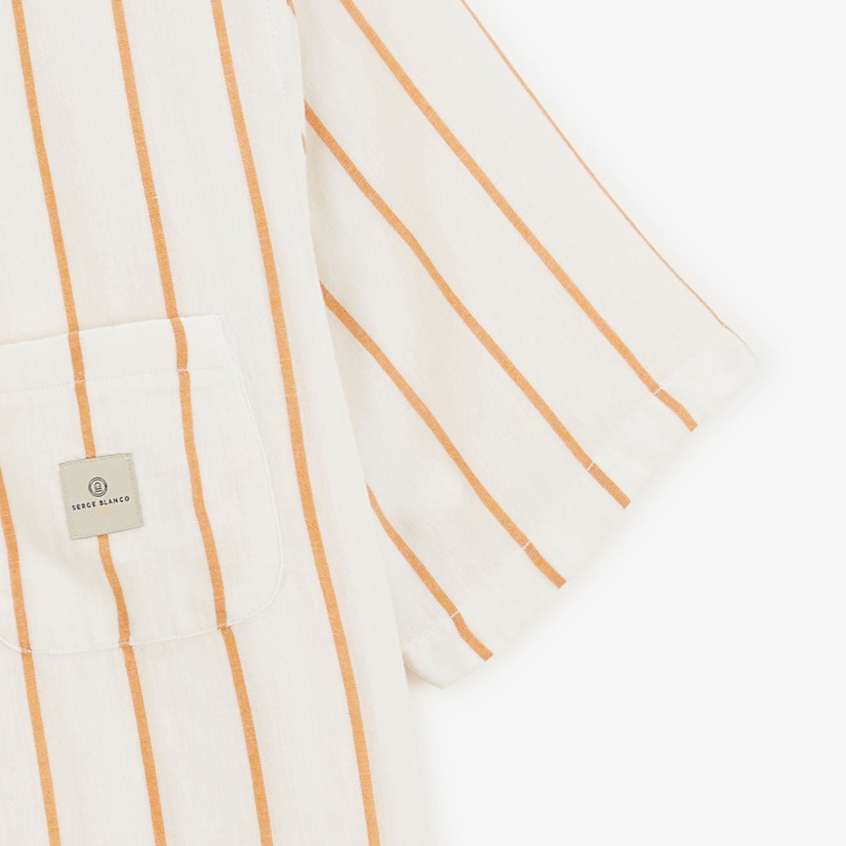 Short-sleeved striped cotton shirt SERGE BLANCO White
