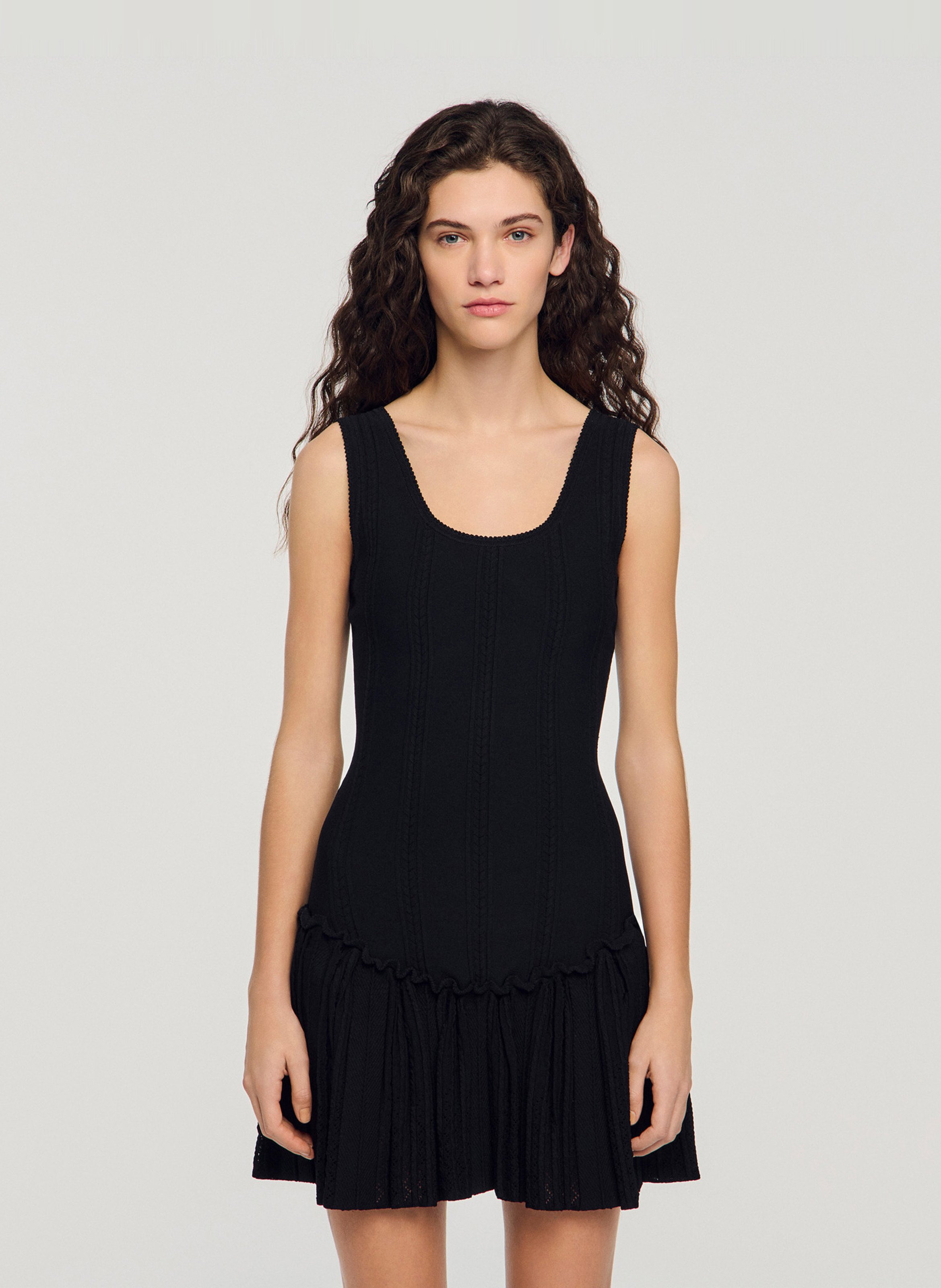 Robe courte moulant SANDRO Noir