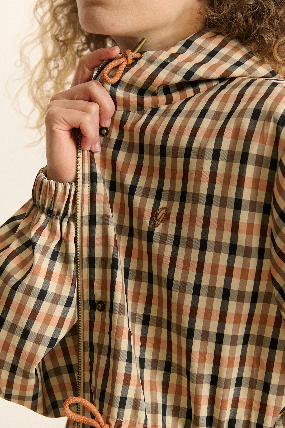 Waterproof checkered trench coat GARANCE PARIS Beige