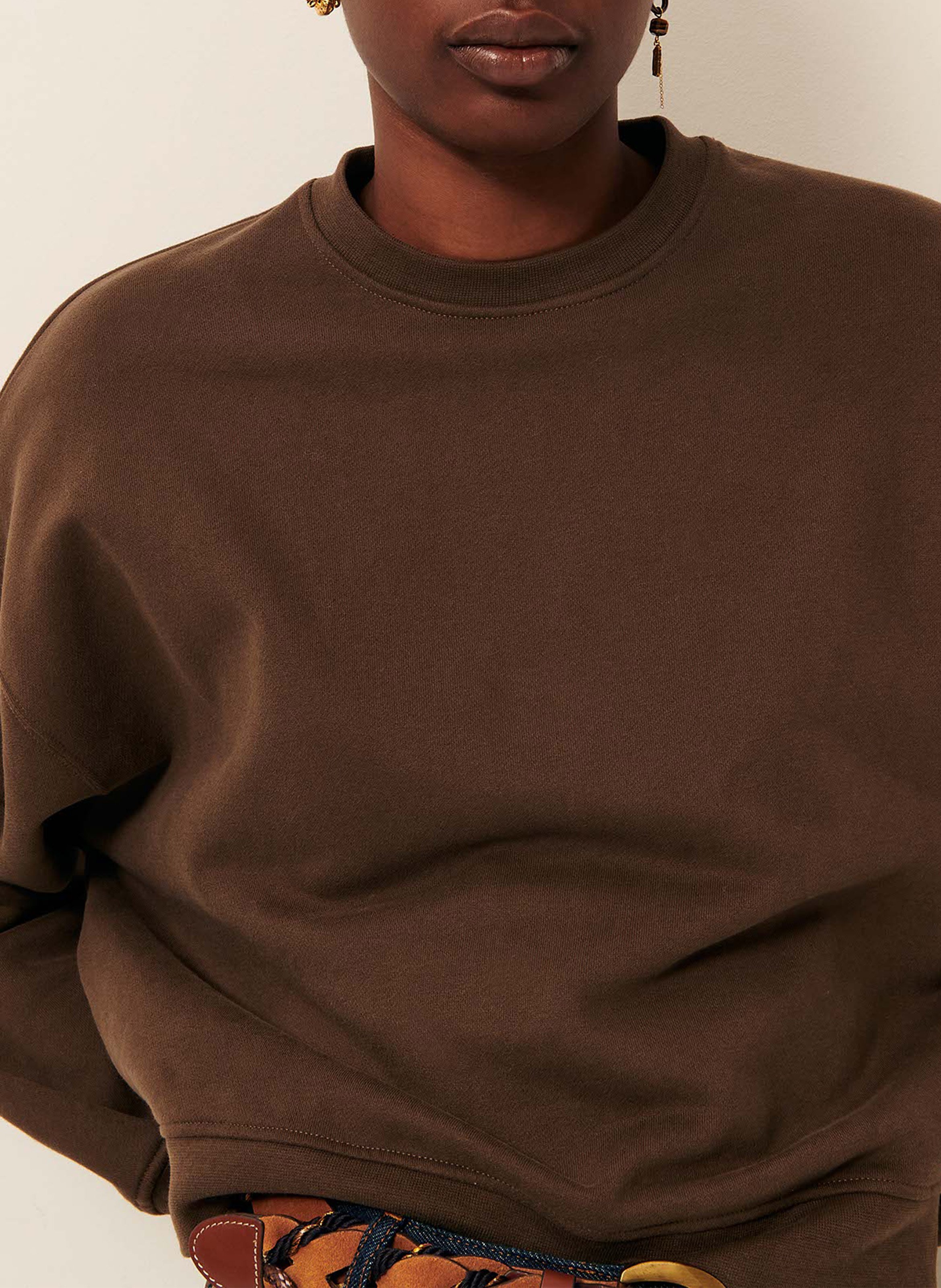 Sweat col rond en coton SESSUN Braun