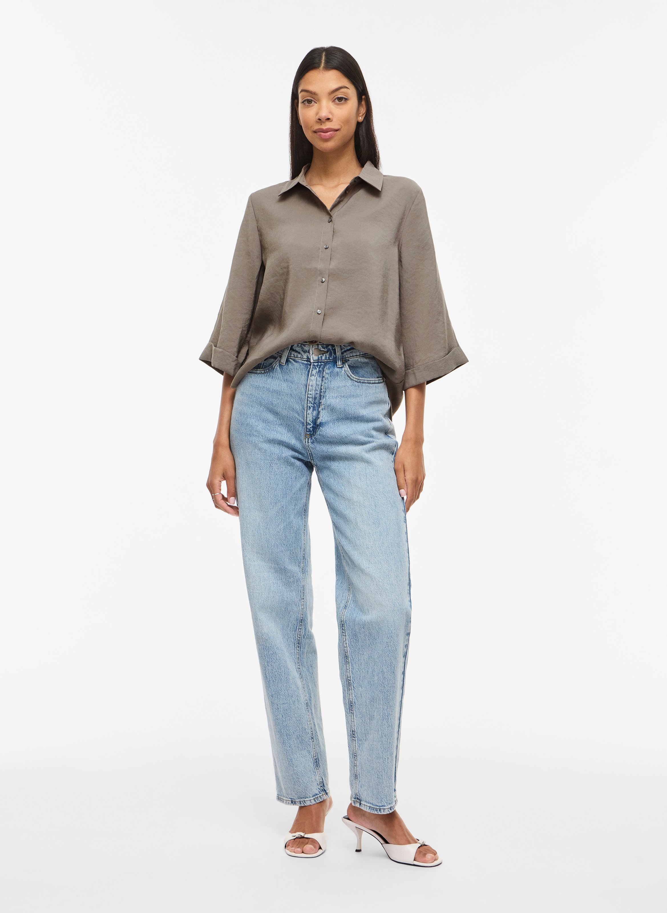 Oversized shirt VILA Brown