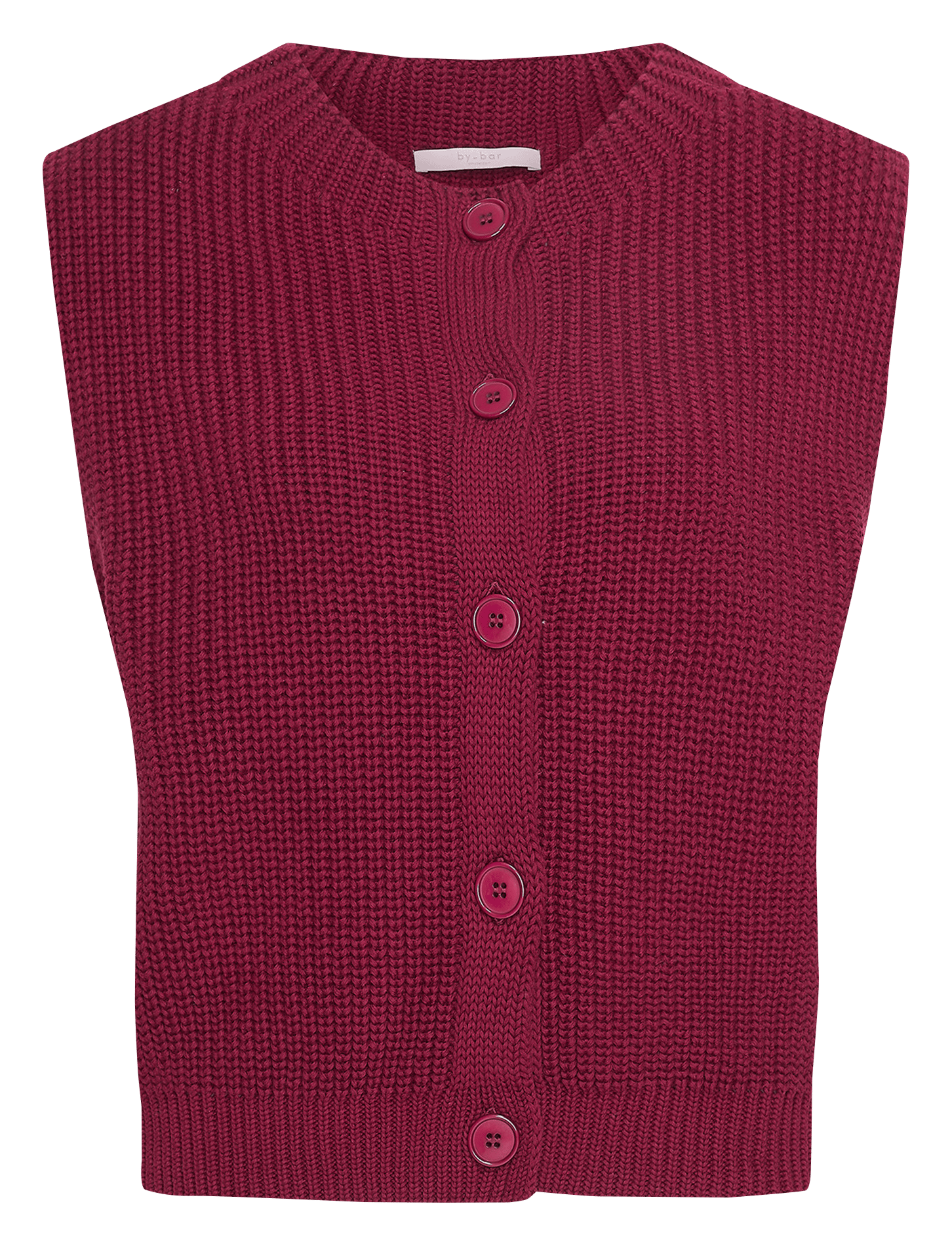 Katoenen vest met ronde hals BY BAR Rood