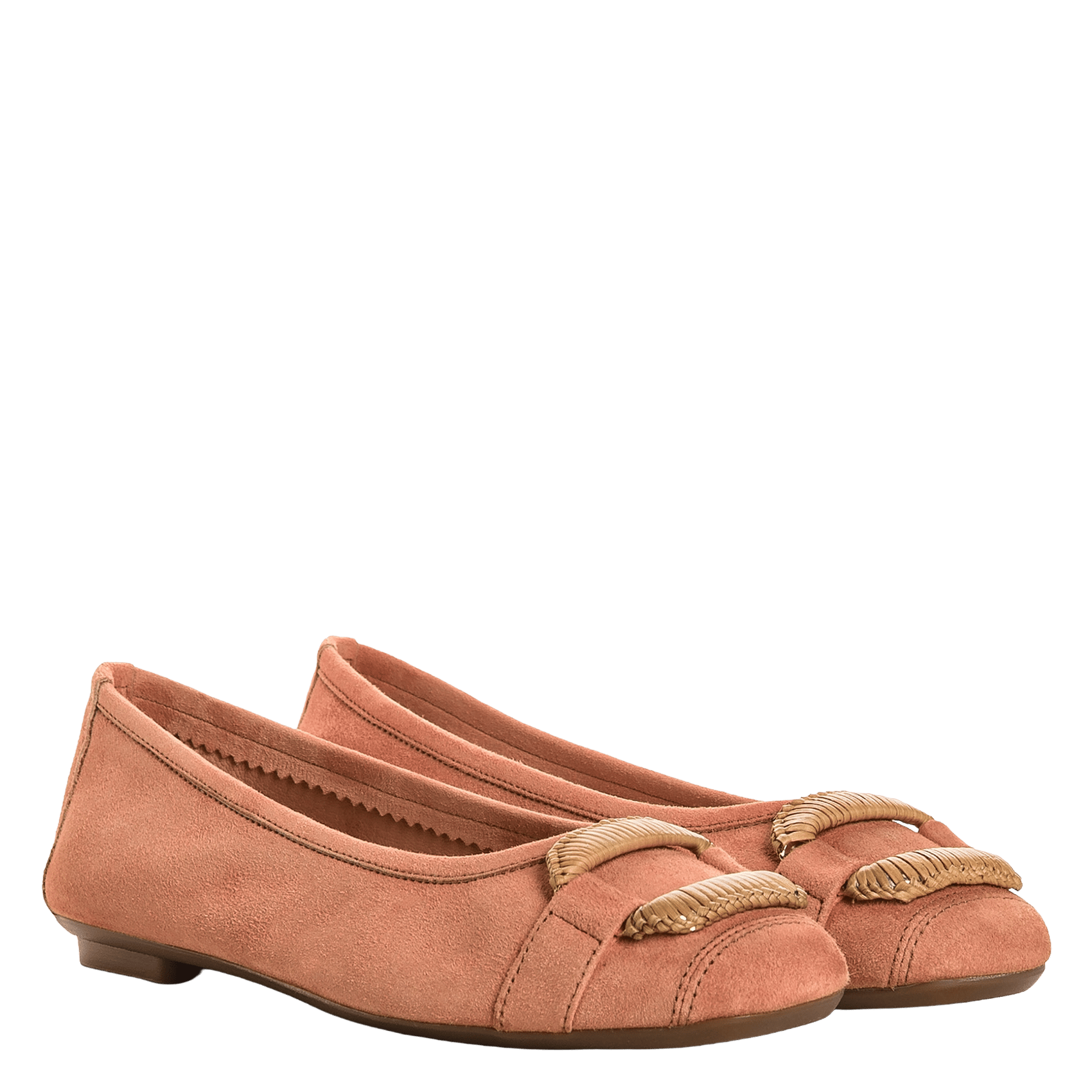 Ballerines en cuir velours REQINS Orange