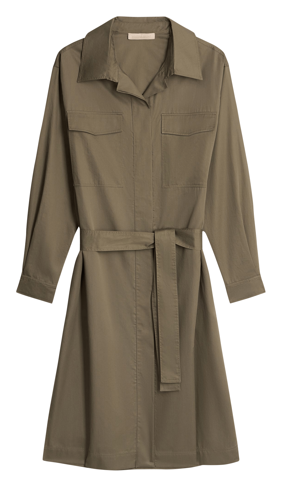 Robe midi col classique en coton VANESSA BRUNO Vert