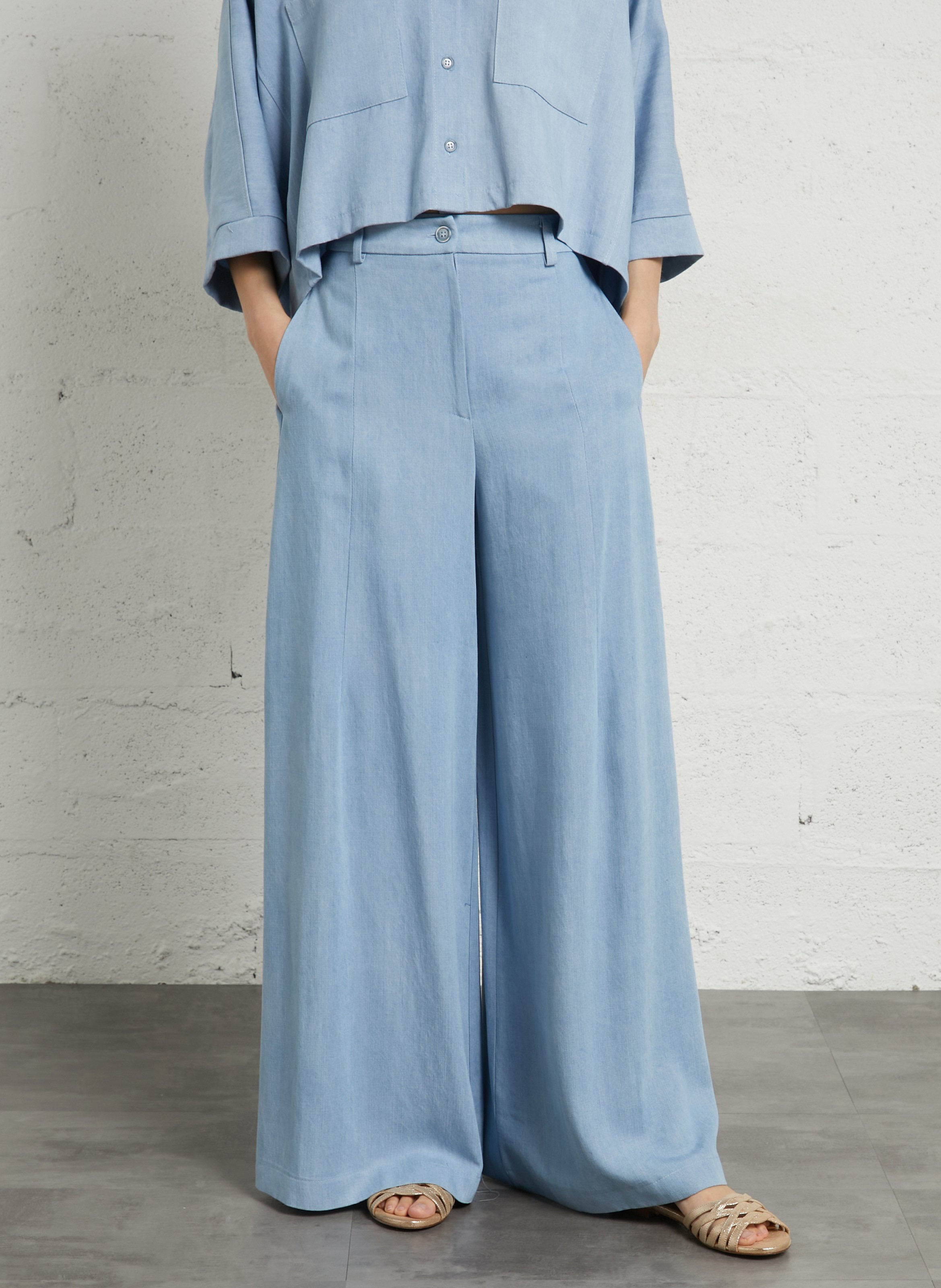 Wijde broek met bretels IMPERIAL Blauw