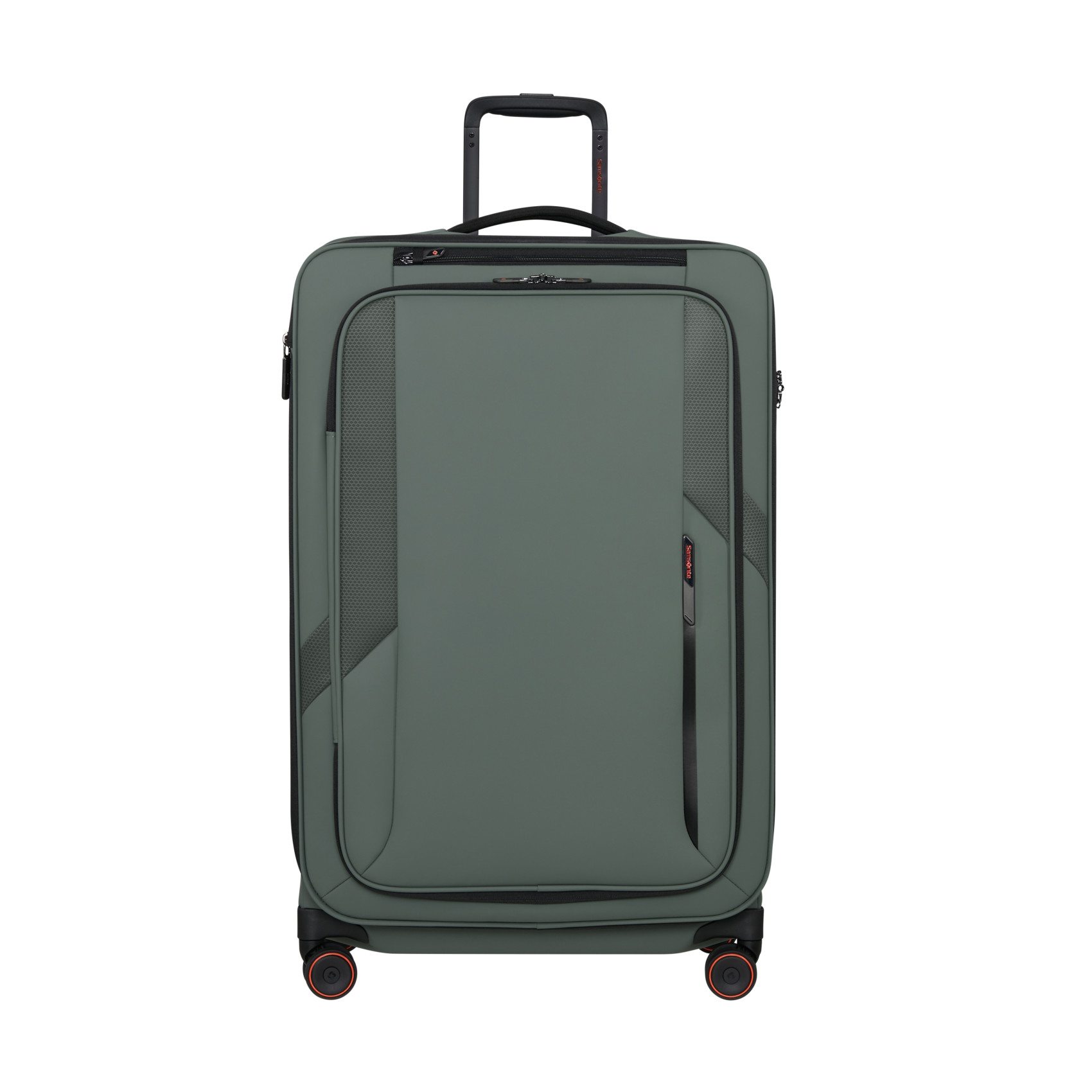 Glazed suitcase 4 wheels size L Green