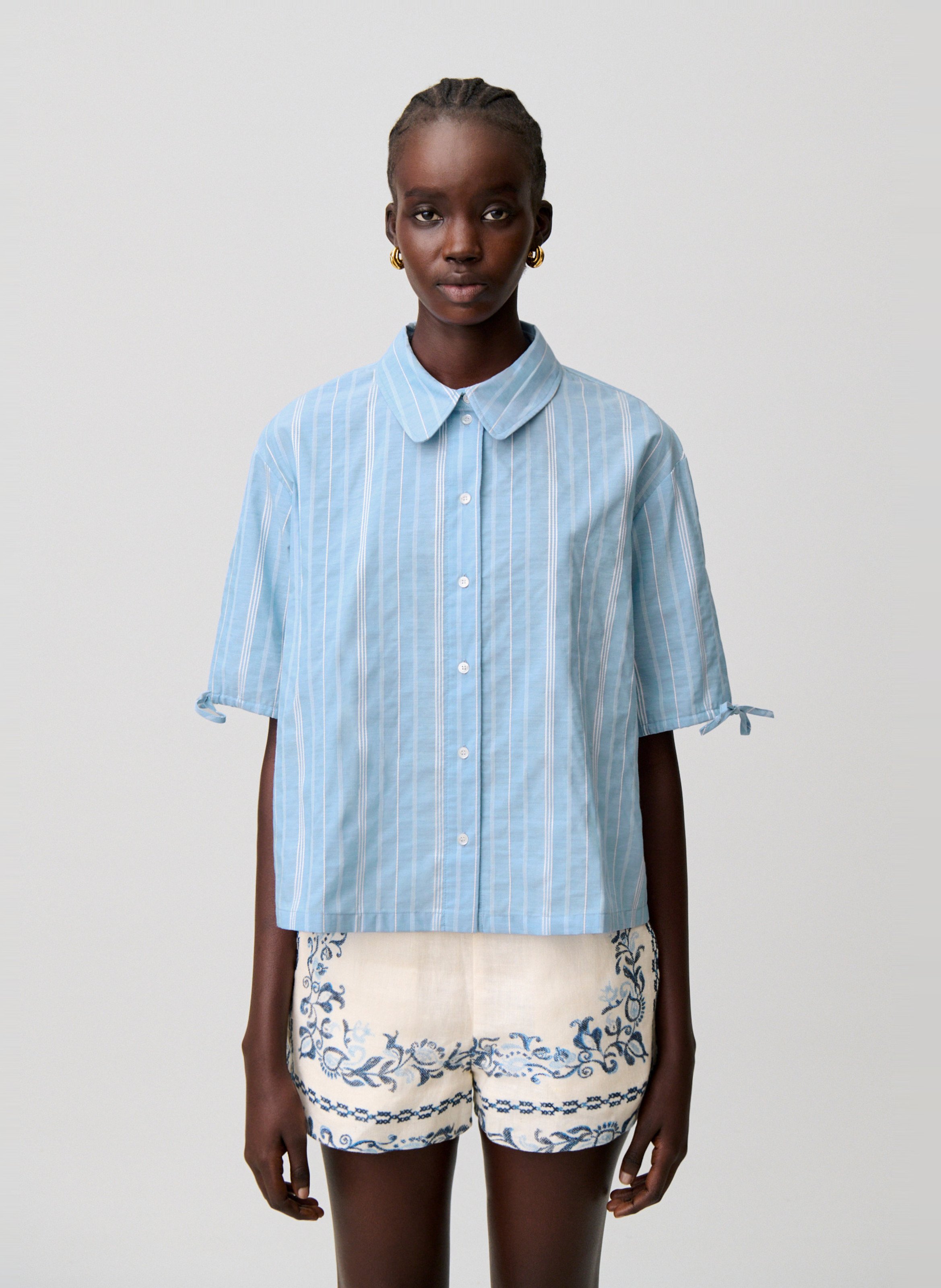 Chemise droite manches courtes rayée CLAUDIE PIERLOT Multicolore