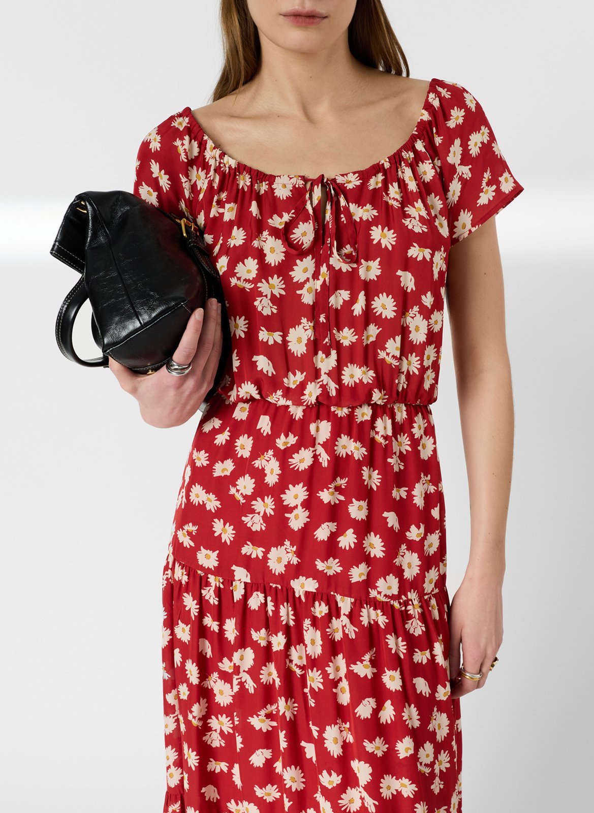 Robe longue ample col rond imprimé GERARD DAREL Rouge