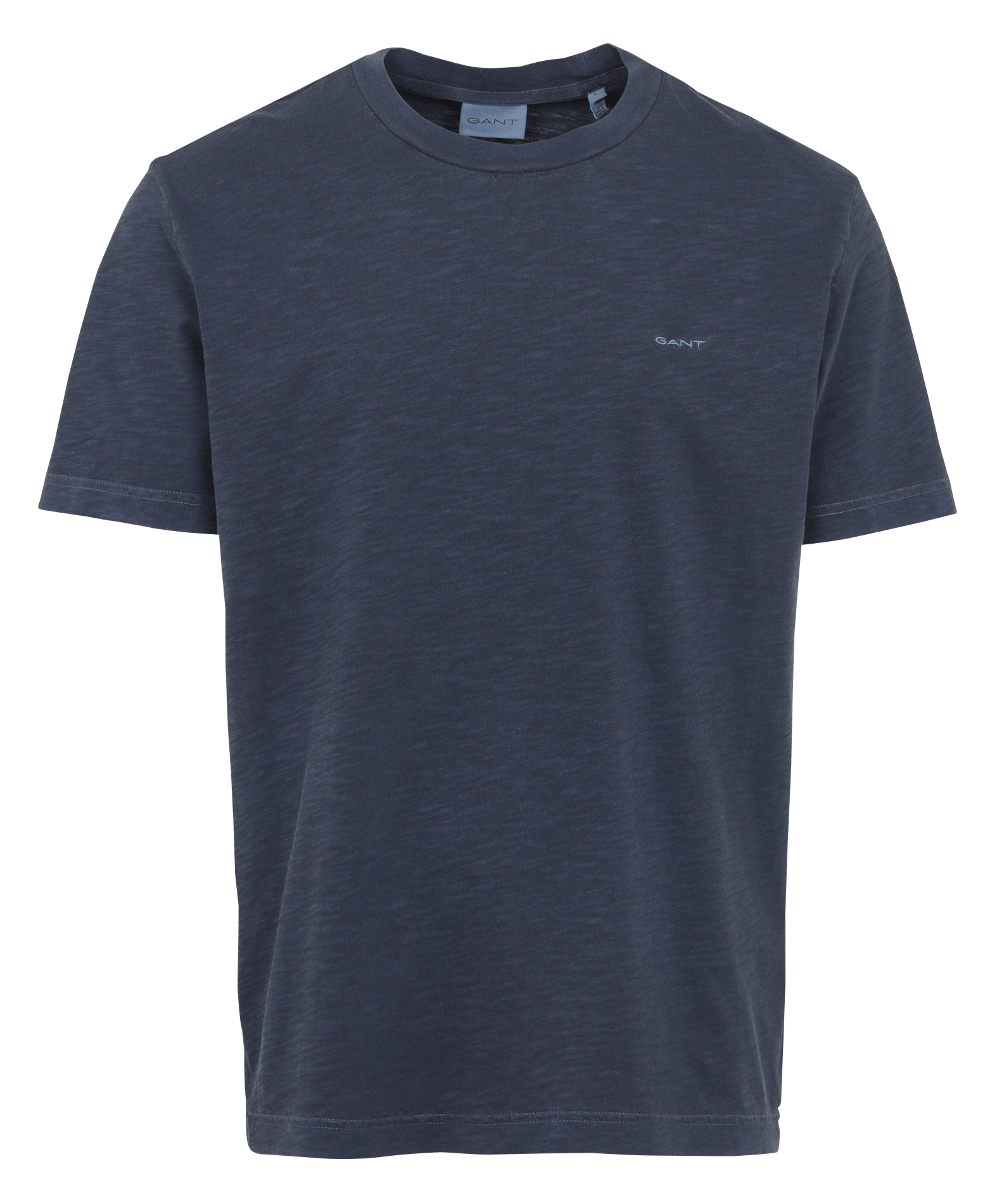 Tee-shirt droit col rond brodé en coton GANT Bleu
