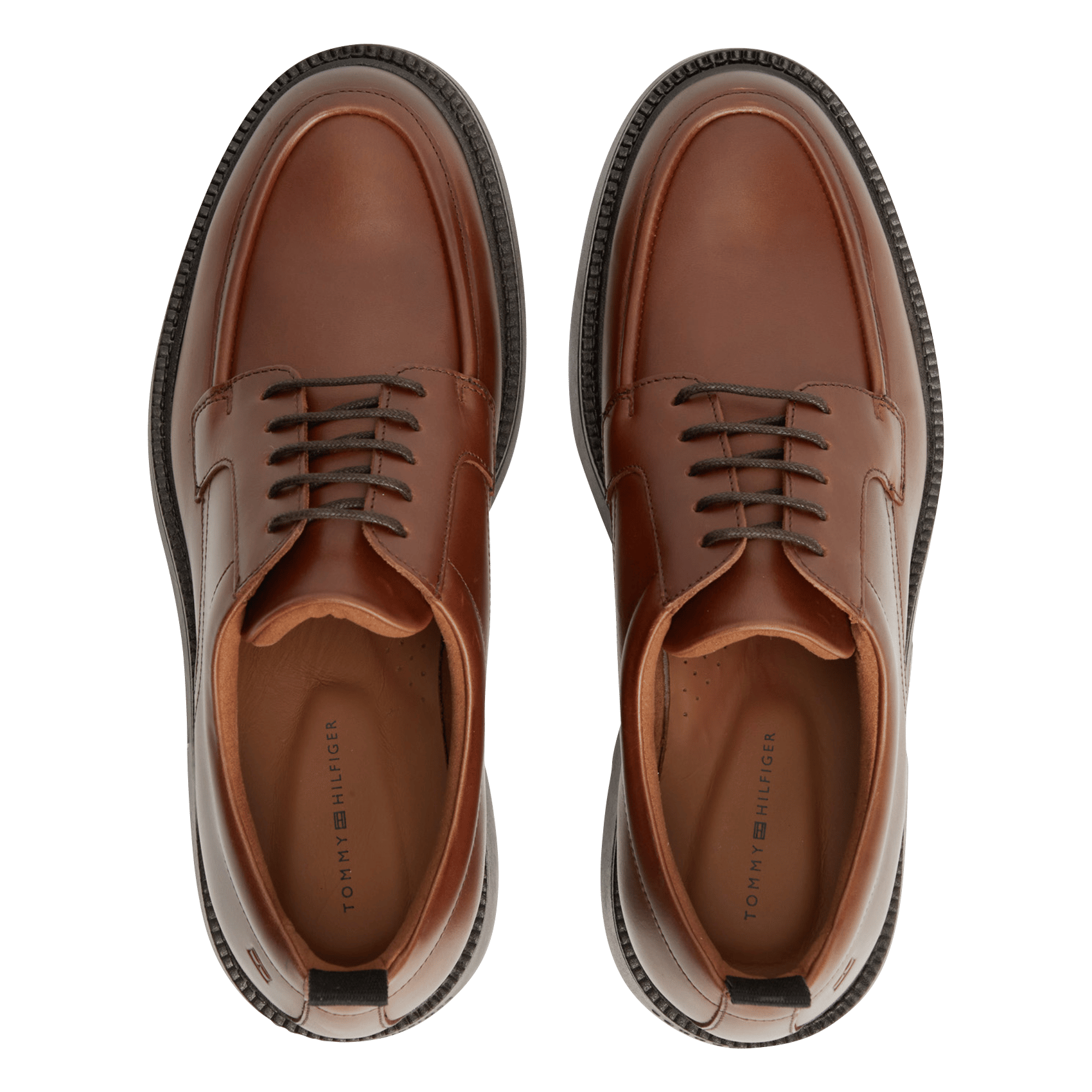Leather Derby shoes TOMMY HILFIGER Brown