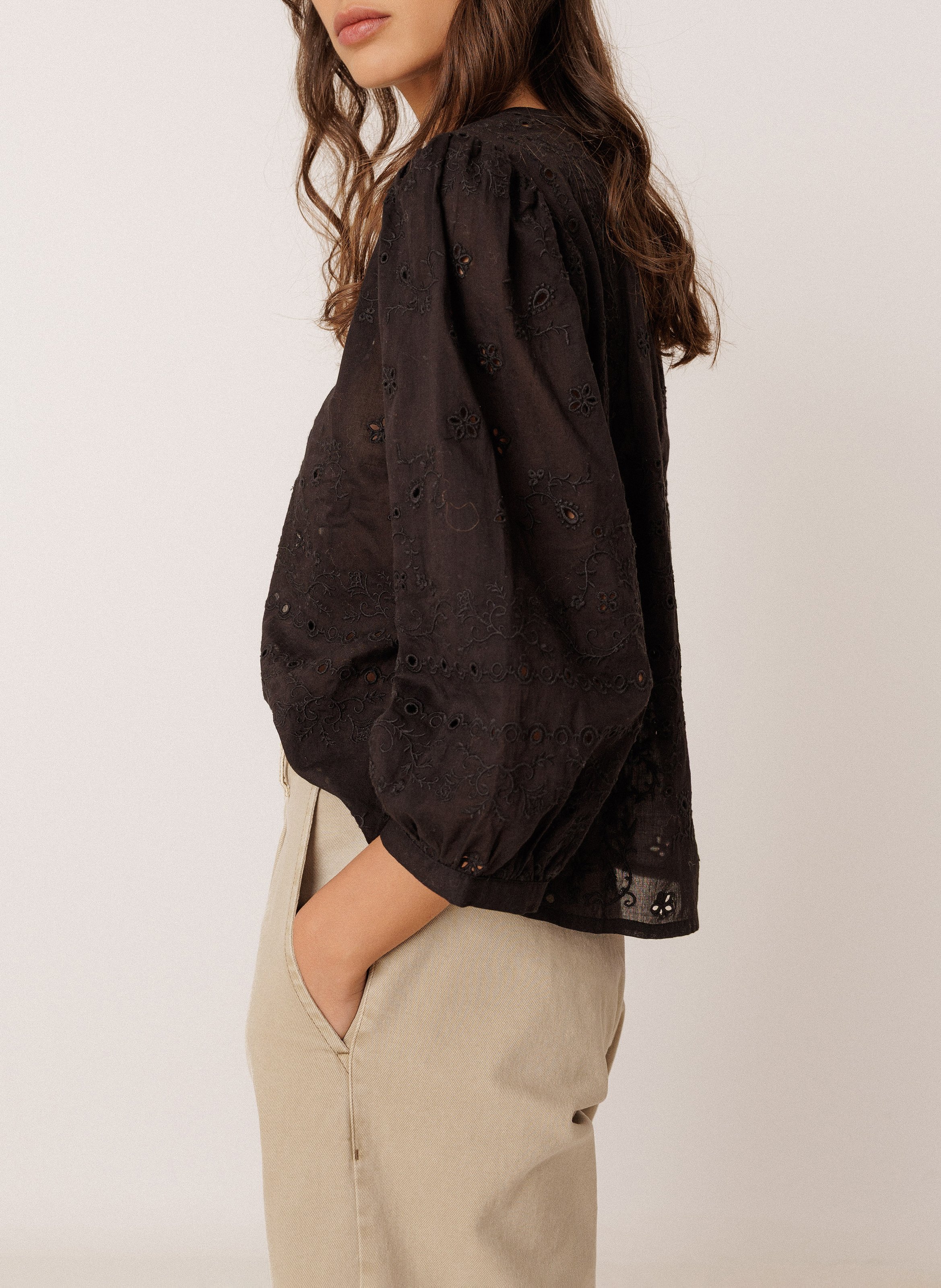 Oversized cotton shirt INDI & COLD Black