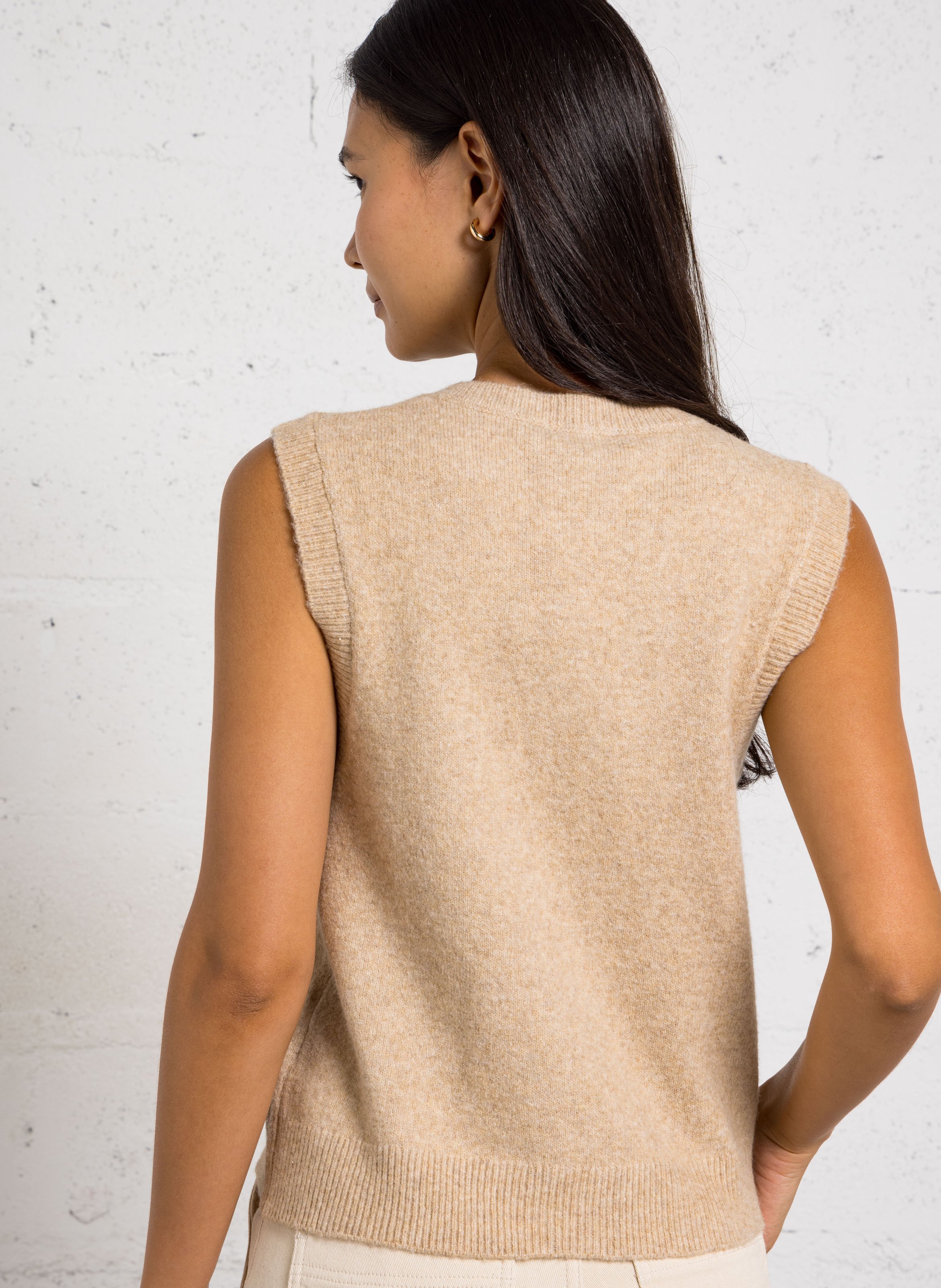 Recht vest met ronde hals LA PETITE ETOILE Beige