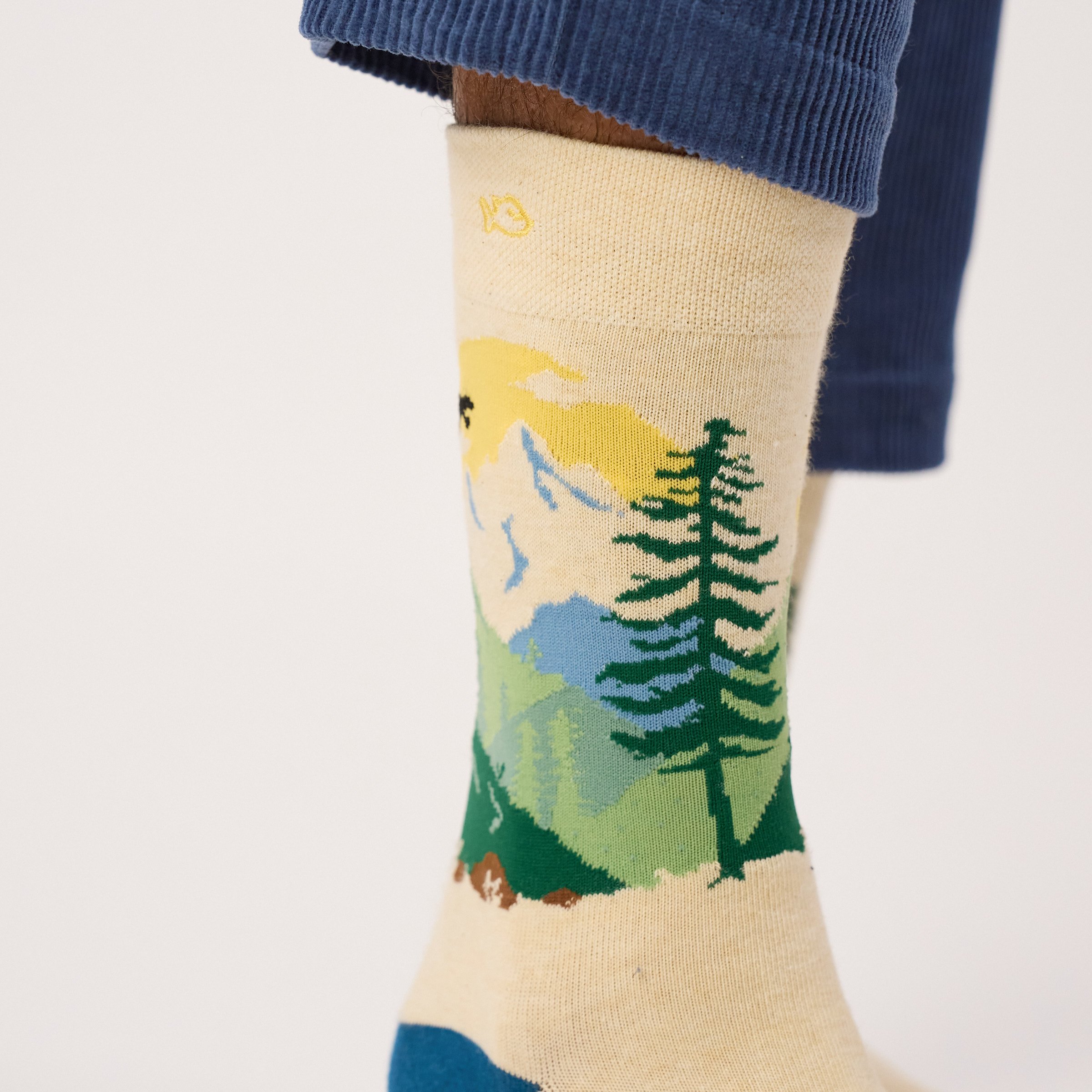Combed Cotton Socks with Patterns BILLYBELT Beige