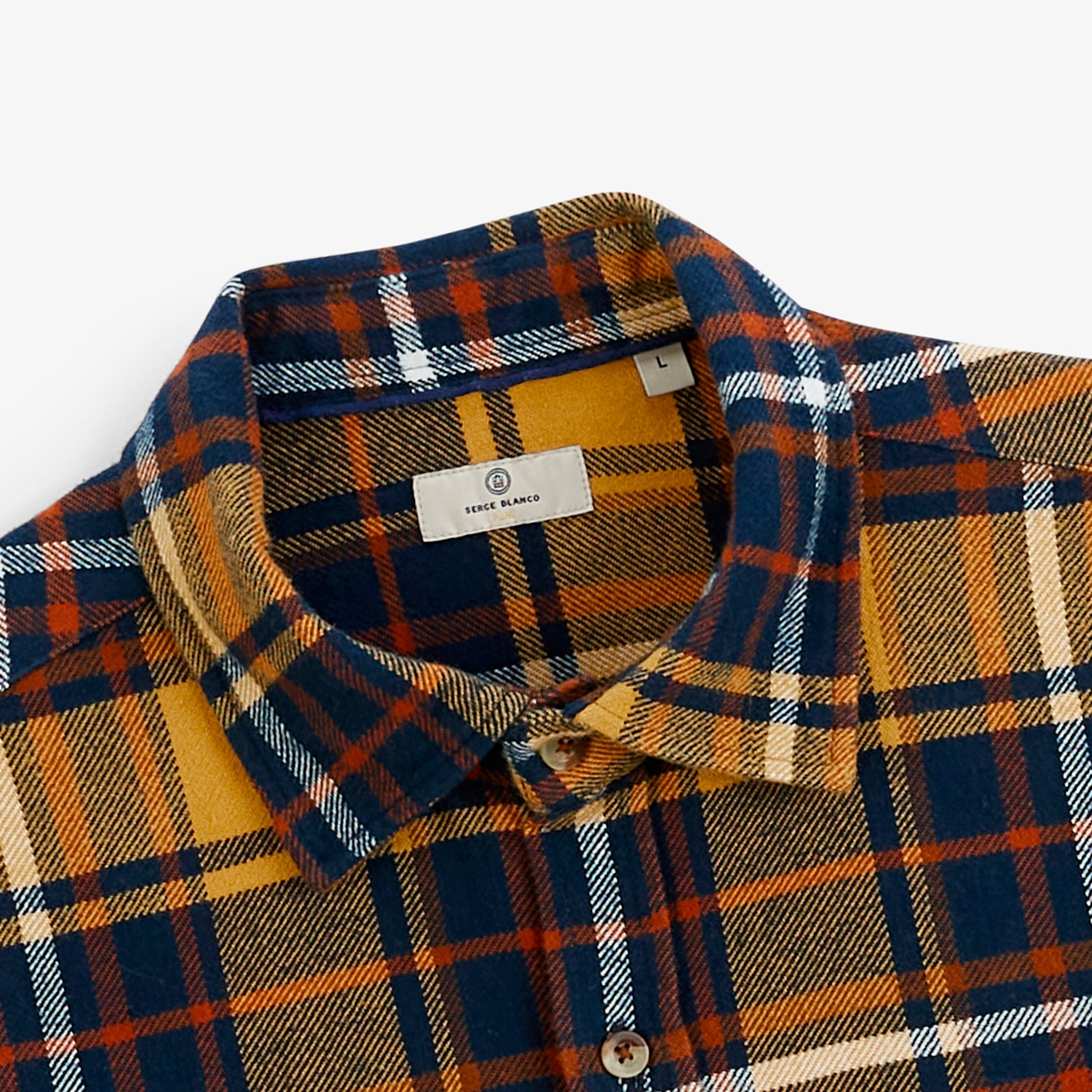 Chevron checkered tartan overshirt SERGE BLANCO Yellow