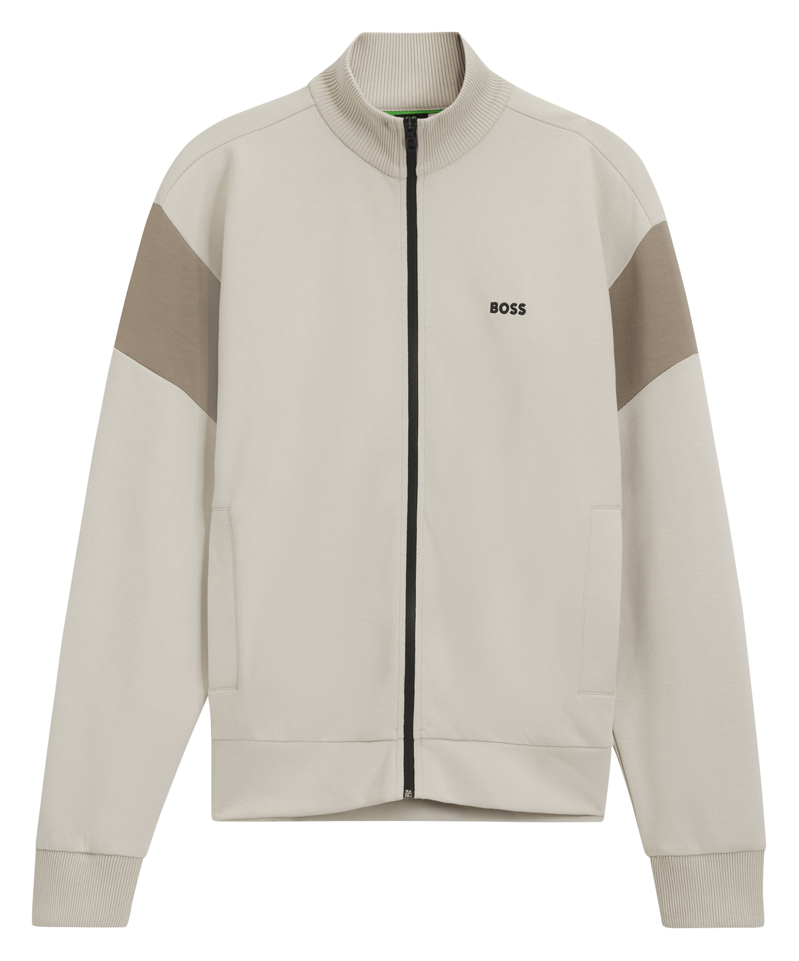 Sweat col montant en coton mélangé BOSS Beige