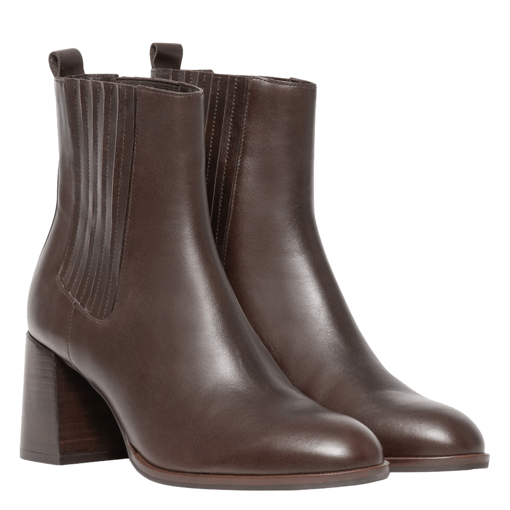Plain high leather boots BOCAGE Brown