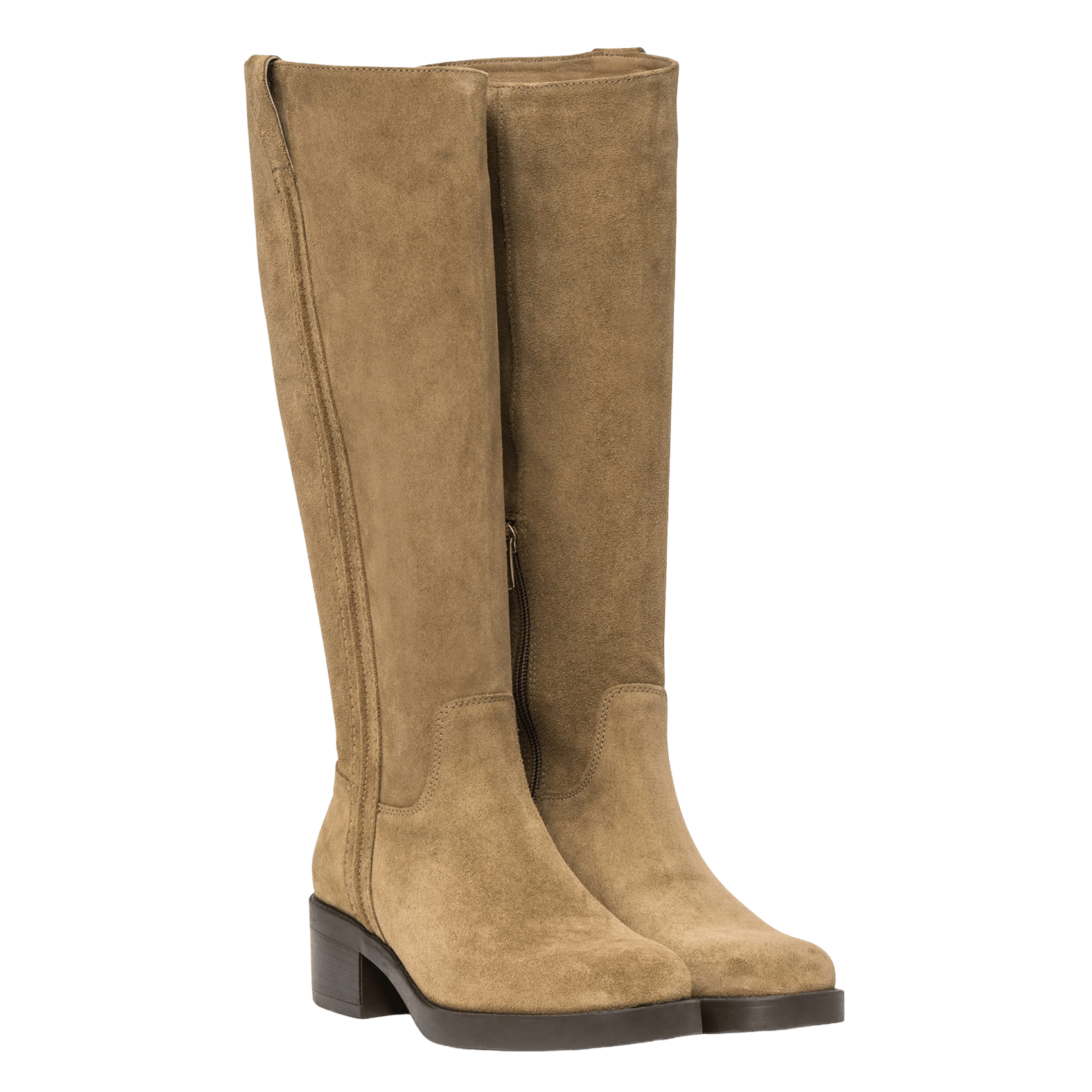 Reißverschluss-Wildlederstiefel BOCAGE Beige