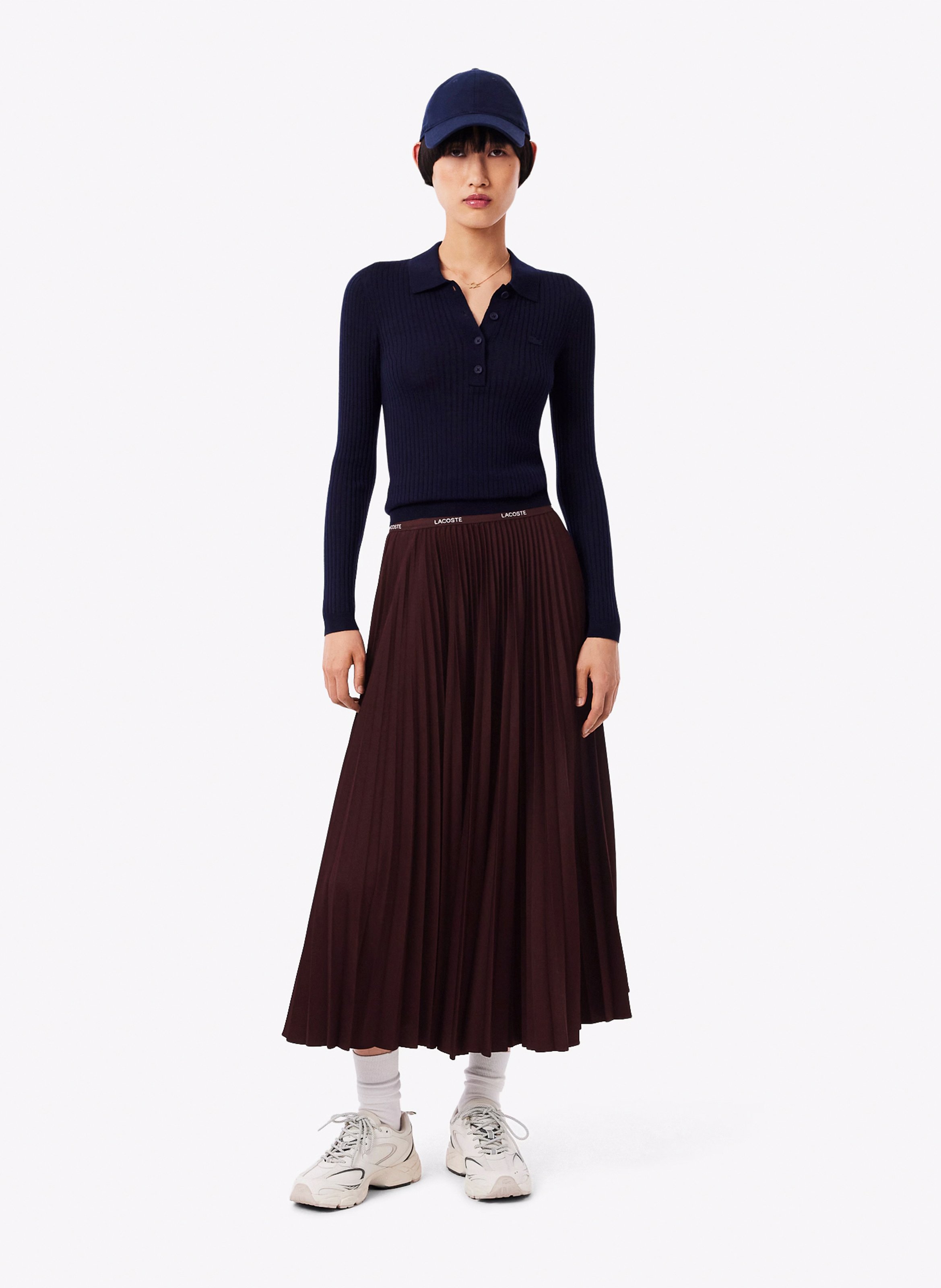 Midi geplooide rok | Rood LACOSTE Dames
