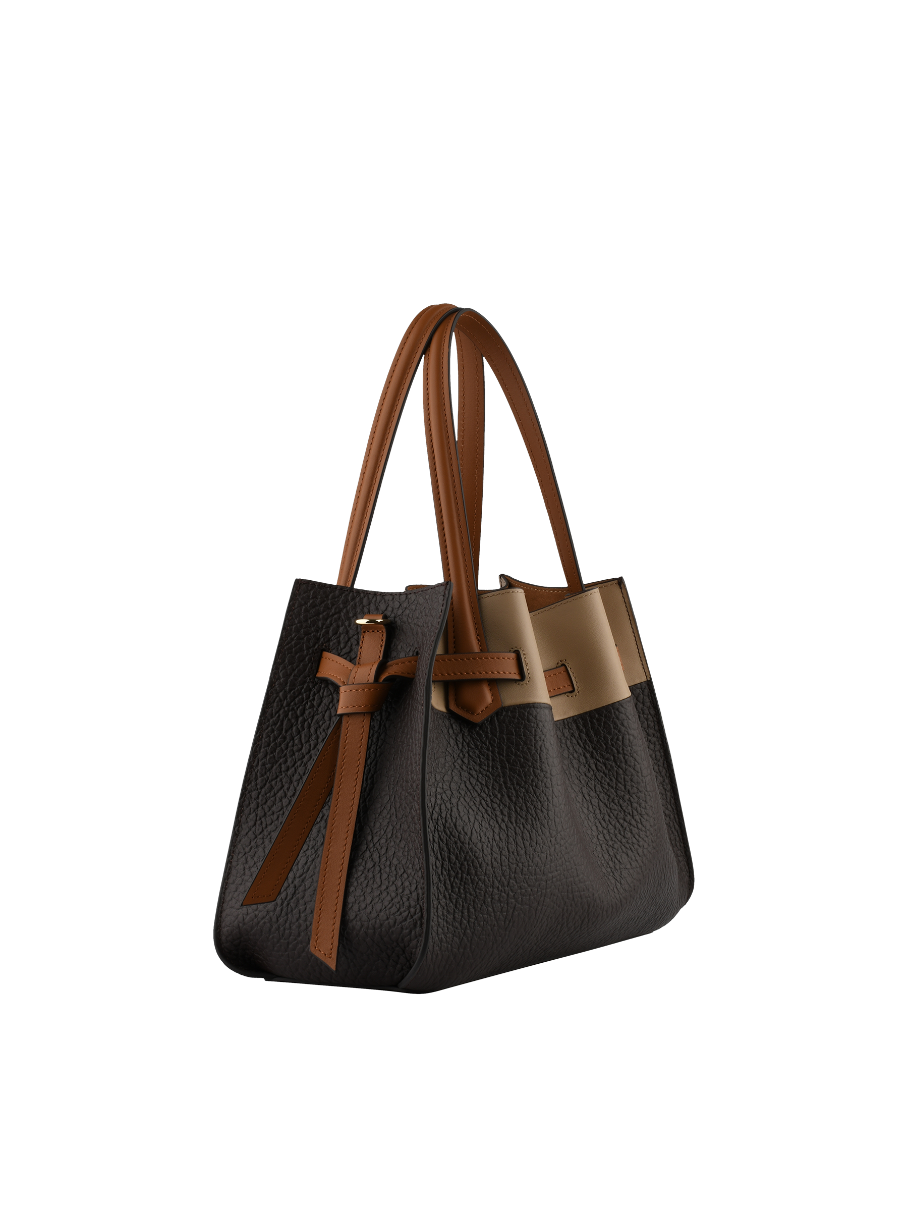 Calfskin leather handbag POURCHET Multicolored